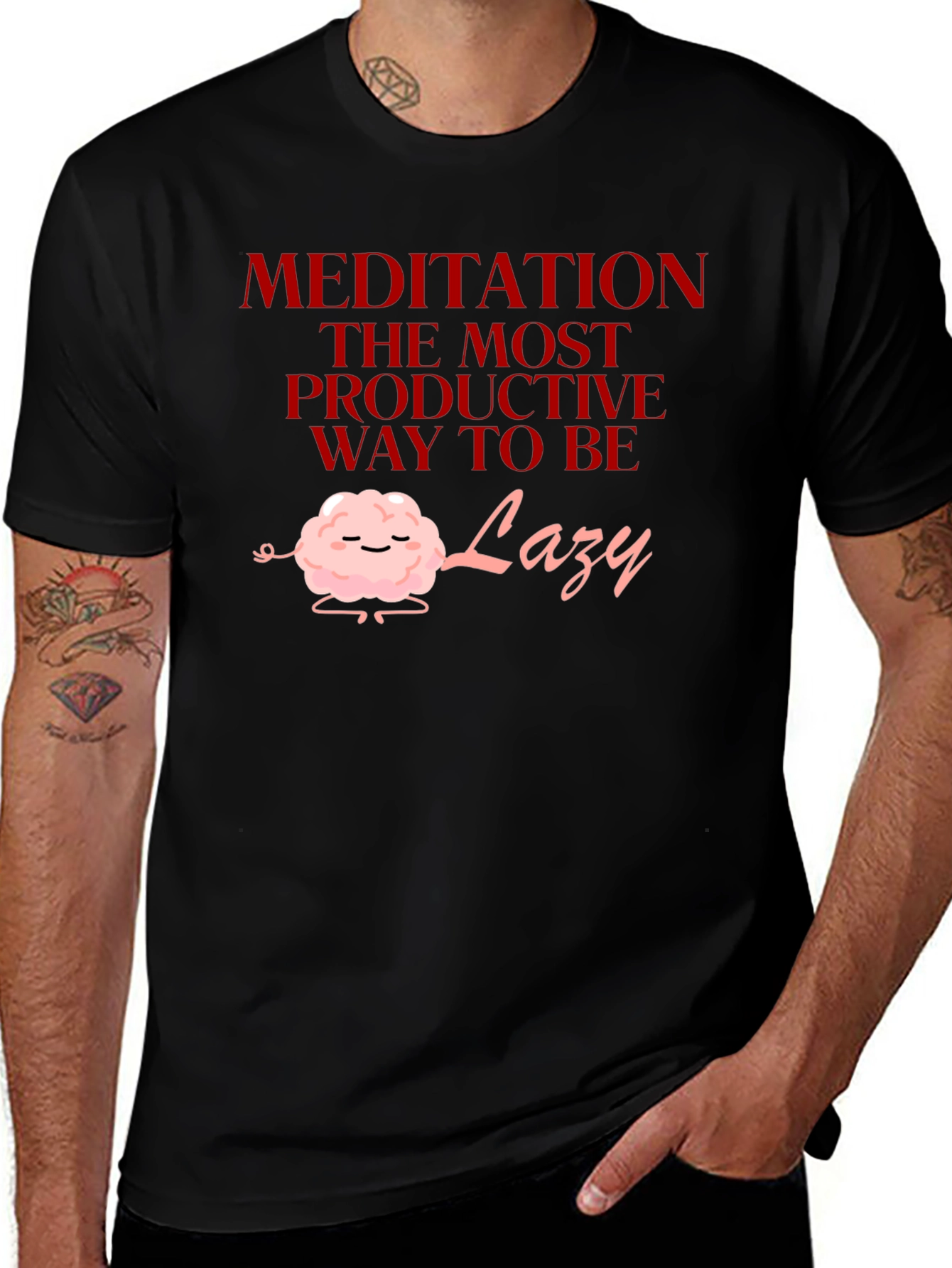 Meditation Lazy T-Shirt Funny Graphic Tee