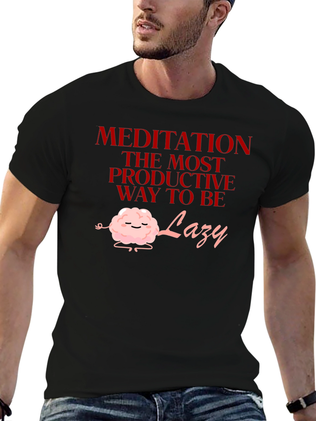 Meditation Lazy T-Shirt Funny Graphic Tee