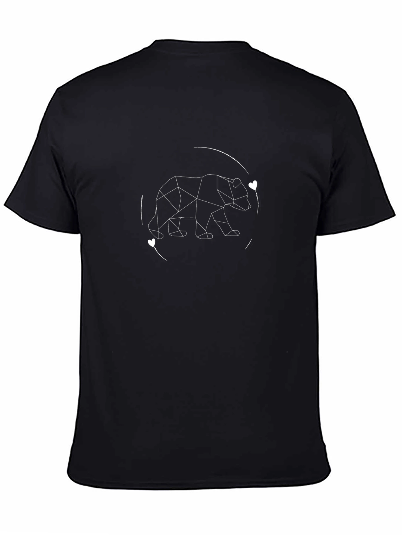 Geometric Bear Graphic Tee - Stylish Black T-Shirt