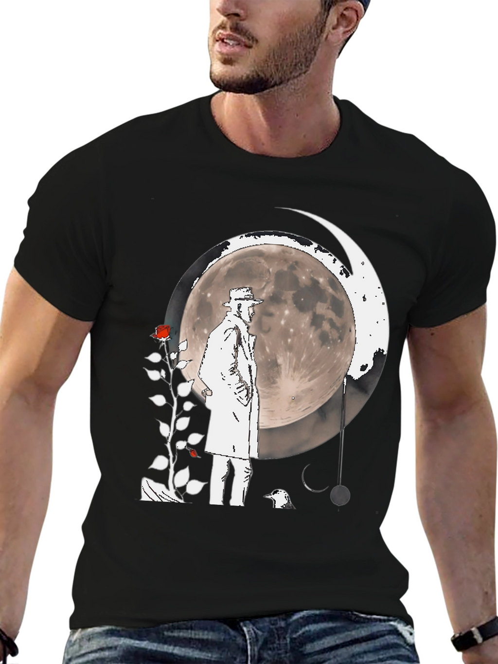 Moonlit Detective Graphic T-Shirt