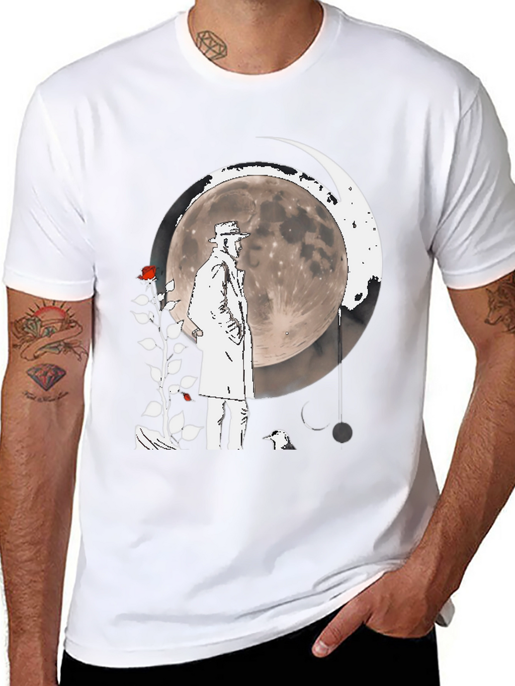 Moonlit Detective Graphic T-Shirt