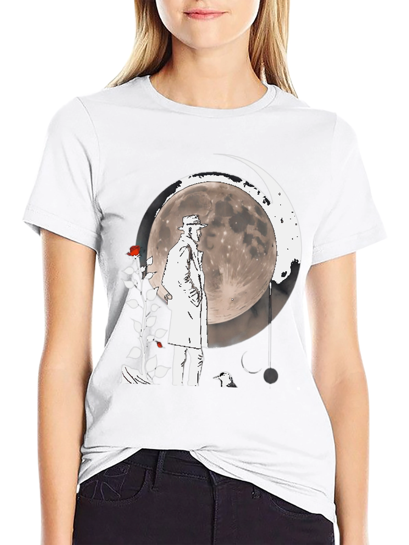 Moonlit Detective Graphic T-Shirt