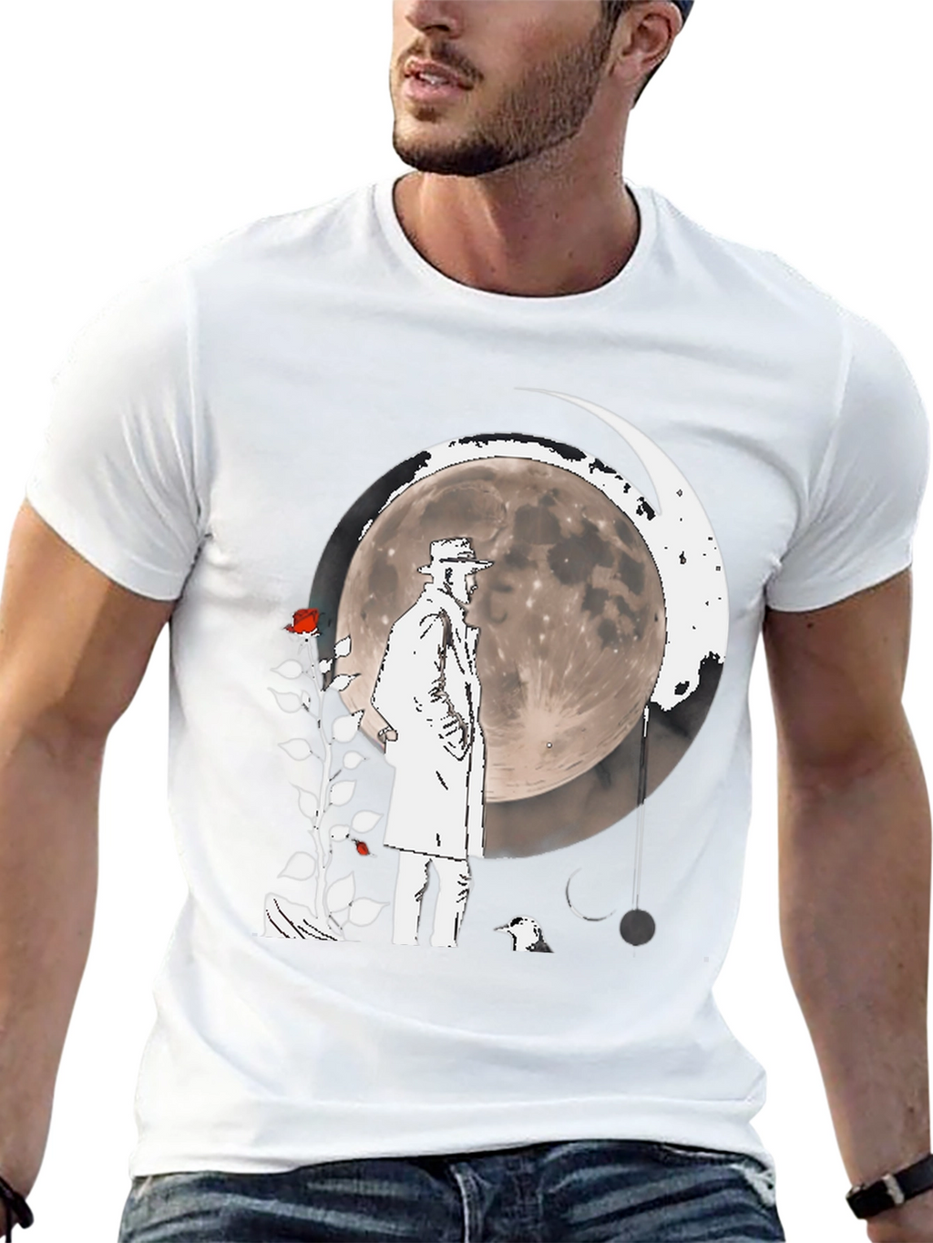 Moonlit Detective Graphic T-Shirt
