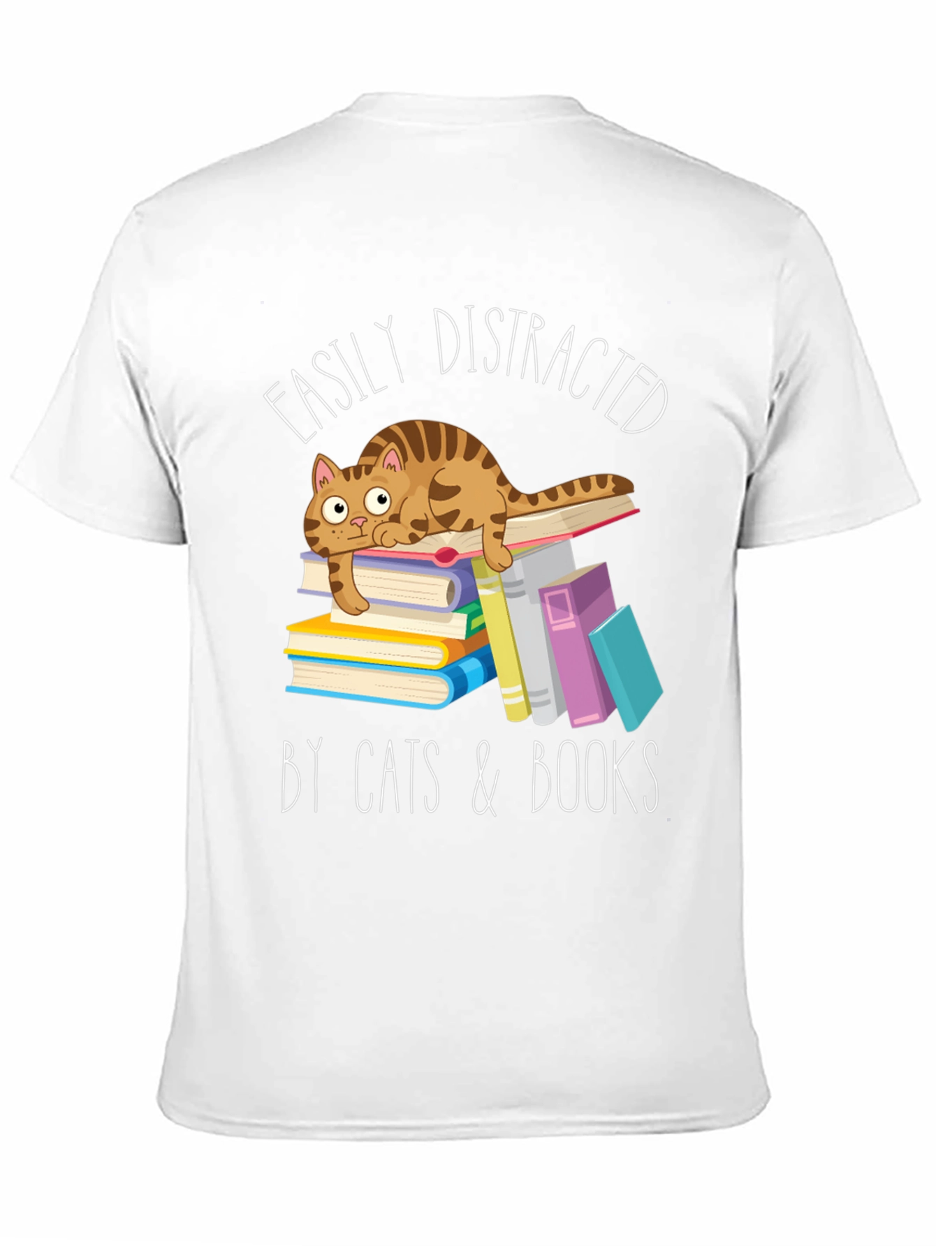 Easily Distracted by Cats and Books T-Shirt