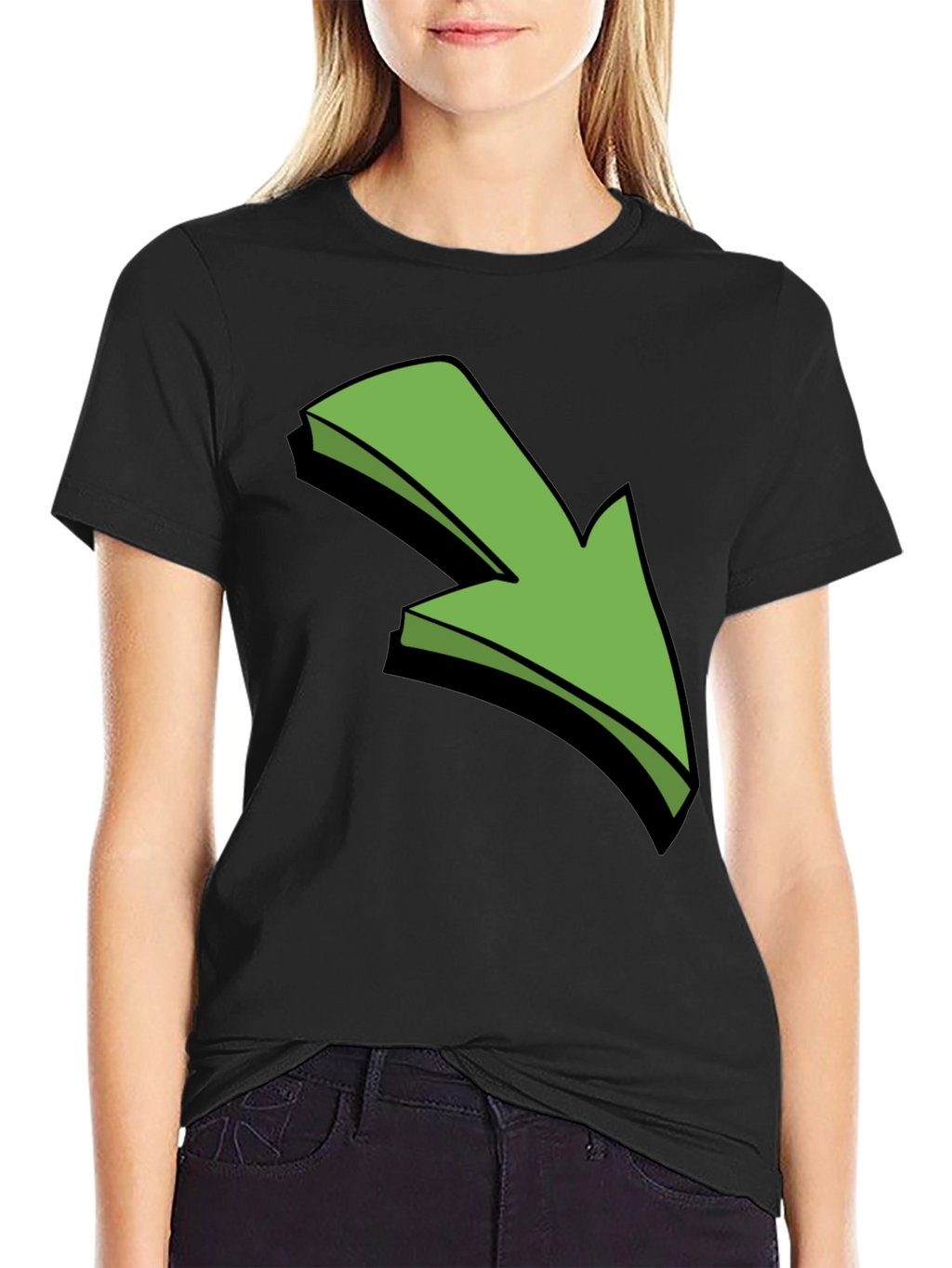 Green Arrow Graphic Black T-Shirt