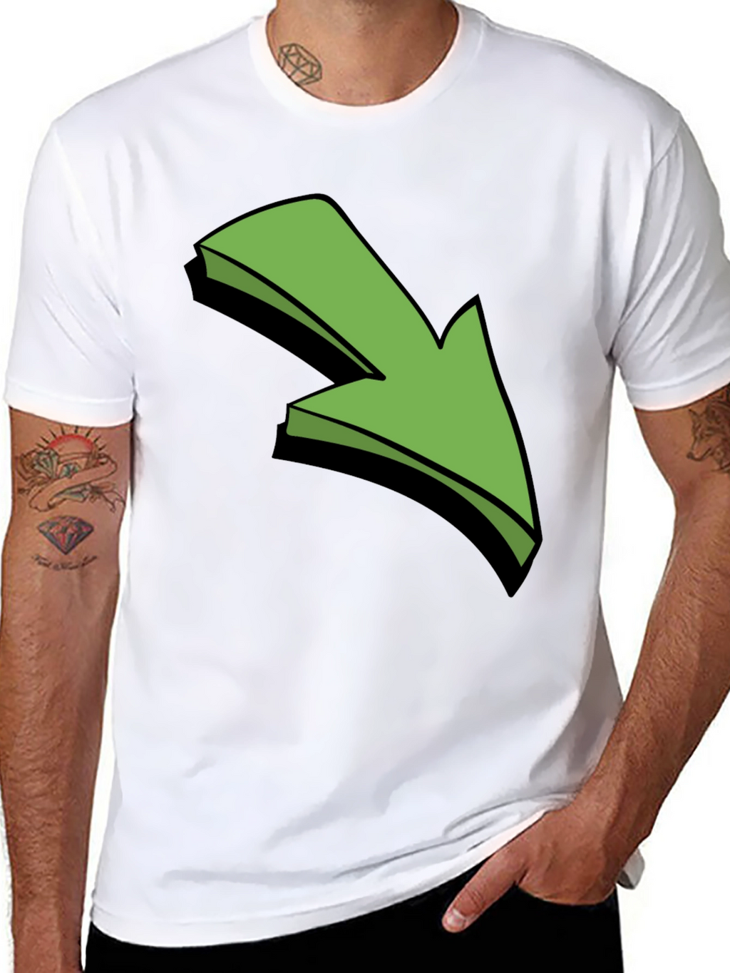 Green Arrow Graphic Black T-Shirt