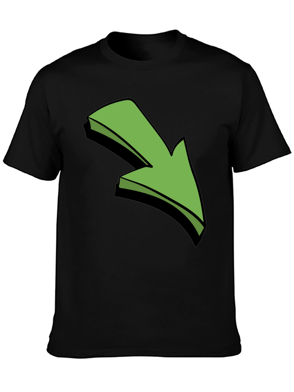 Green Arrow Graphic Black T-Shirt