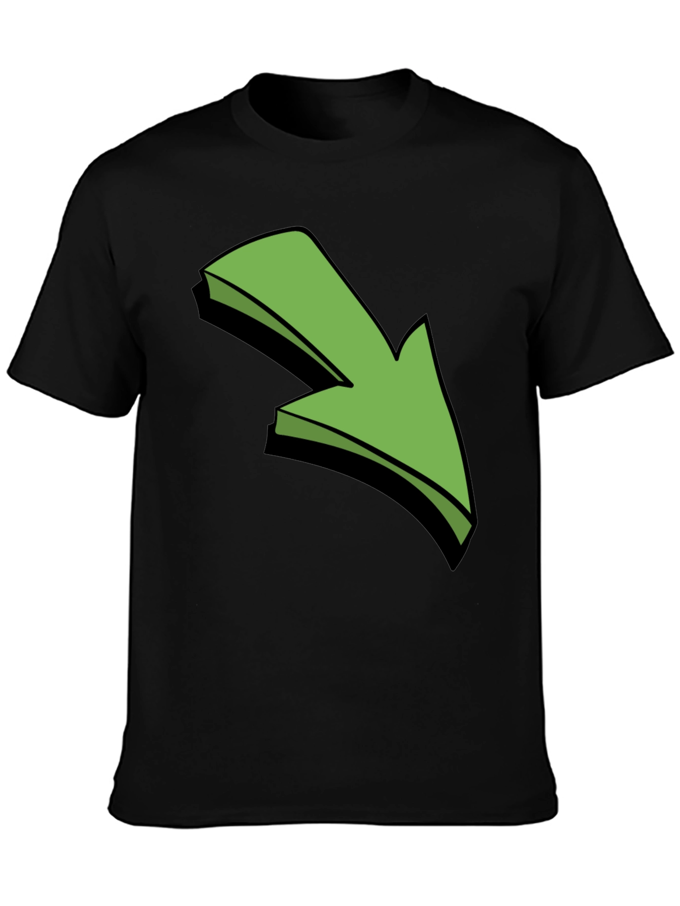 Green Arrow Graphic Black T-Shirt