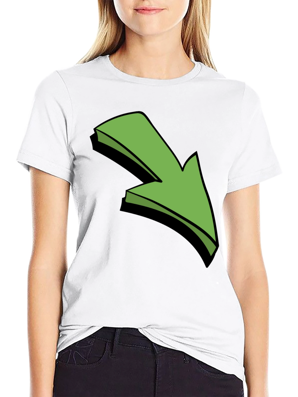 Green Arrow Graphic Black T-Shirt
