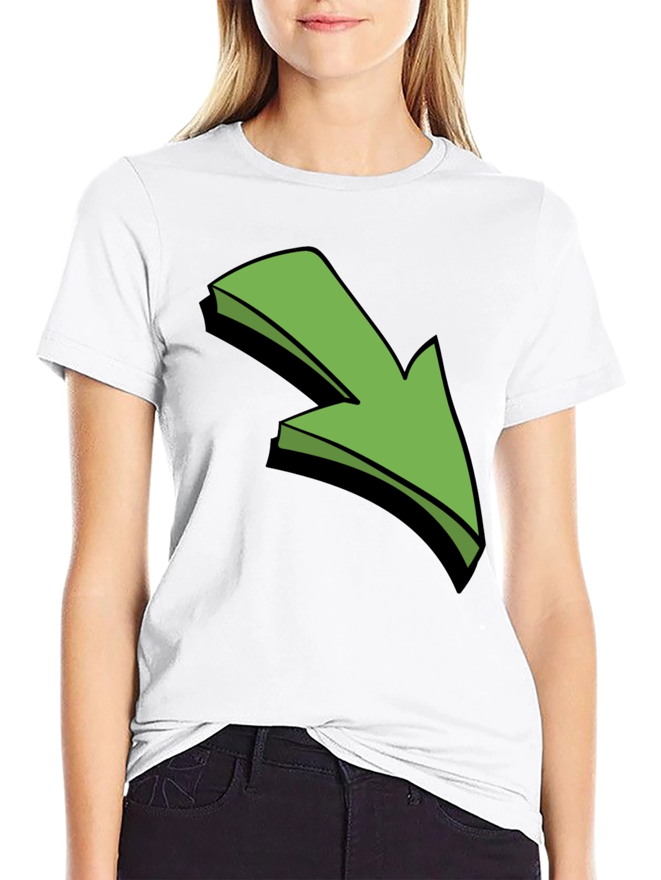 Green Arrow Graphic Black T-Shirt