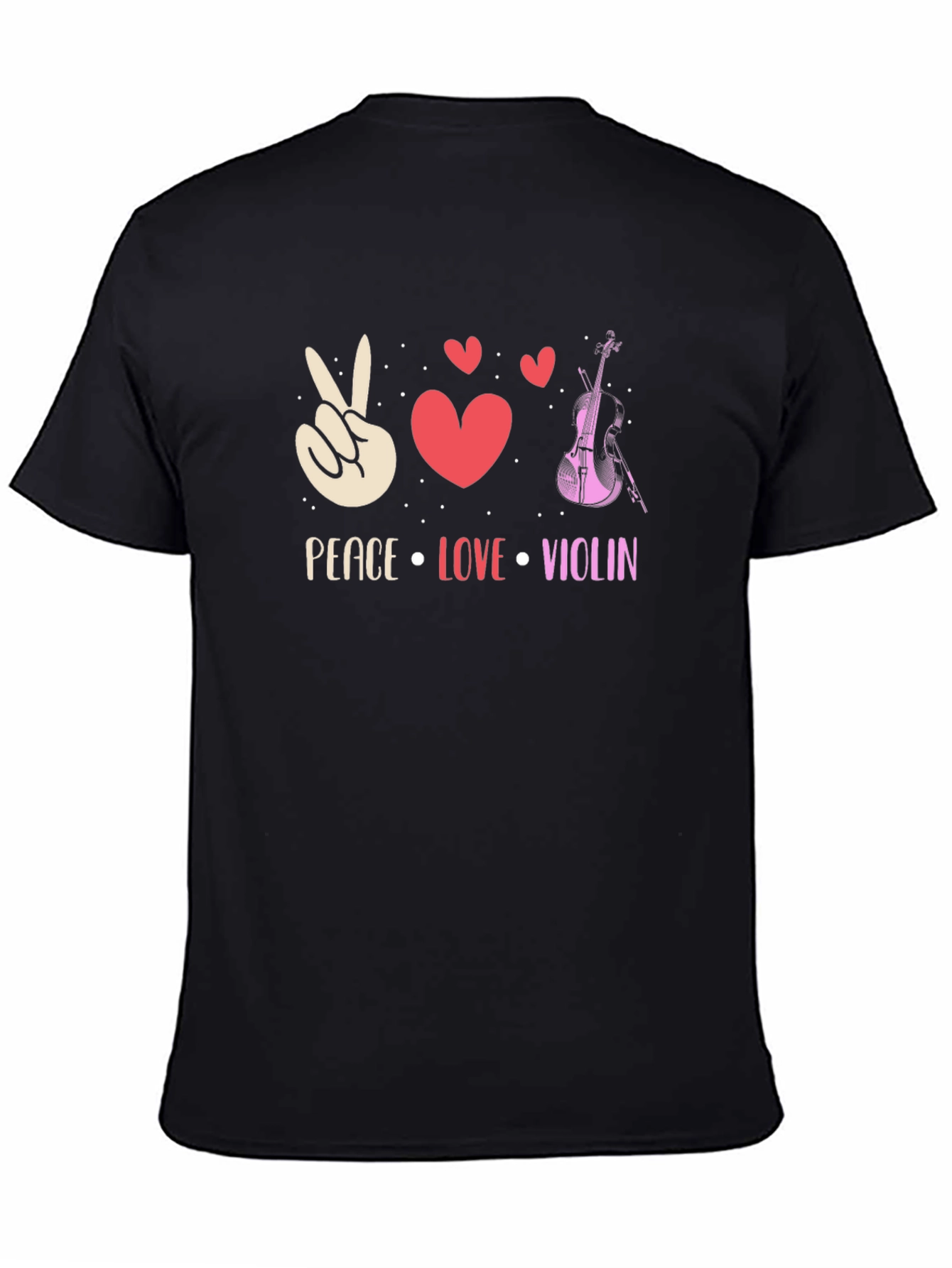 Peace Love Violin Graphic T-Shirt