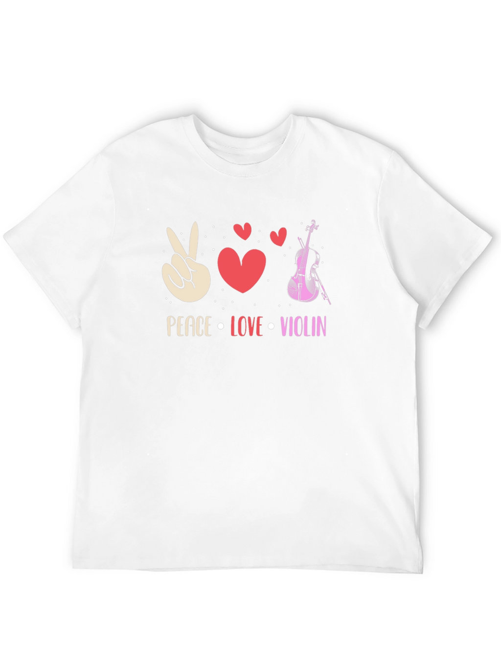 Peace Love Violin Graphic T-Shirt