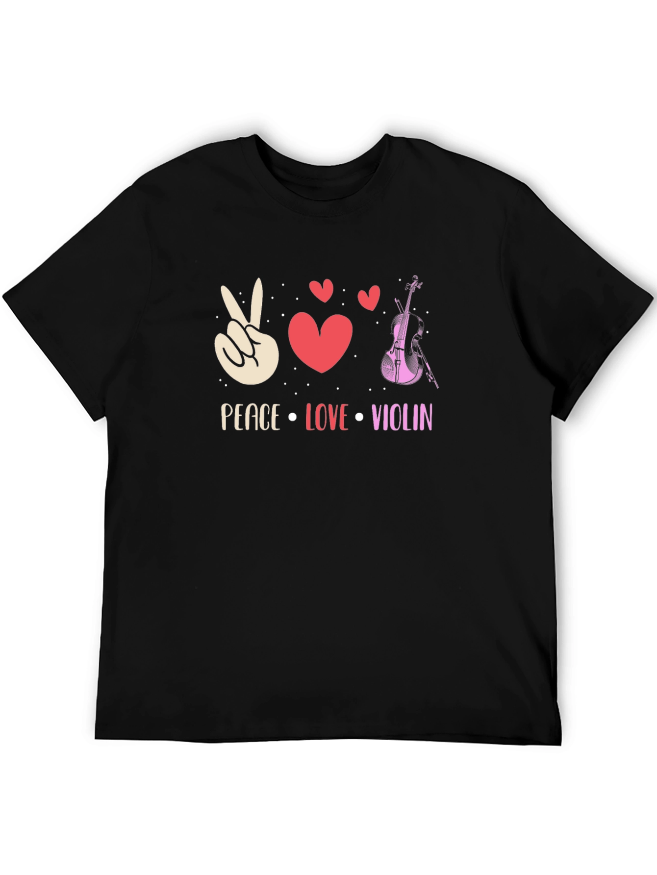 Peace Love Violin Graphic T-Shirt