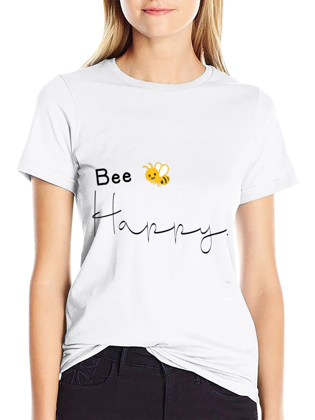 Bee Happy Graphic Tee - Black