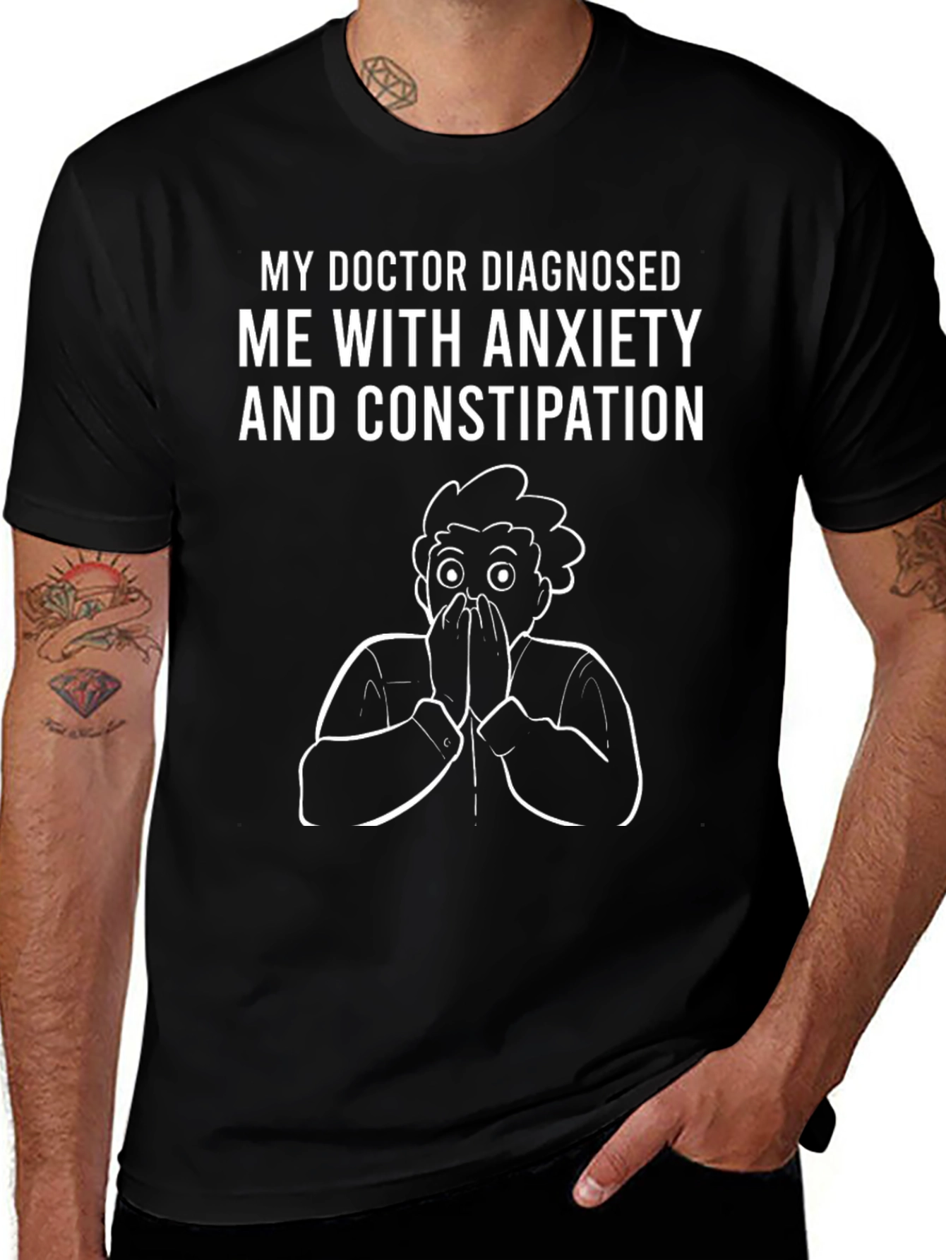 Anxiety & Constipation T-Shirt Funny Graphic Tee