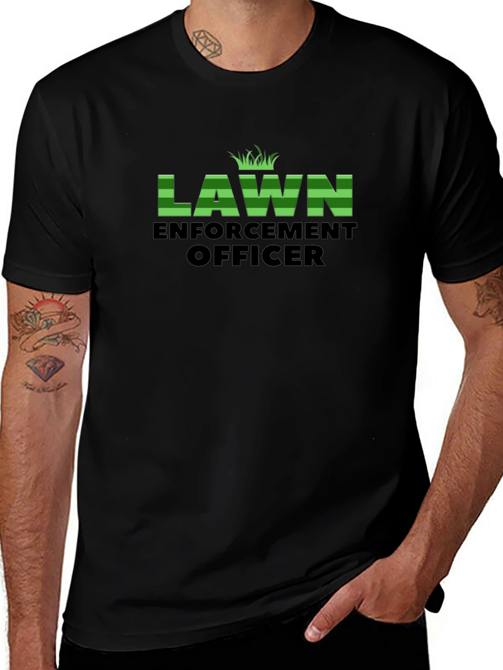 Lawn Enforcement Officer Black T-Shirt