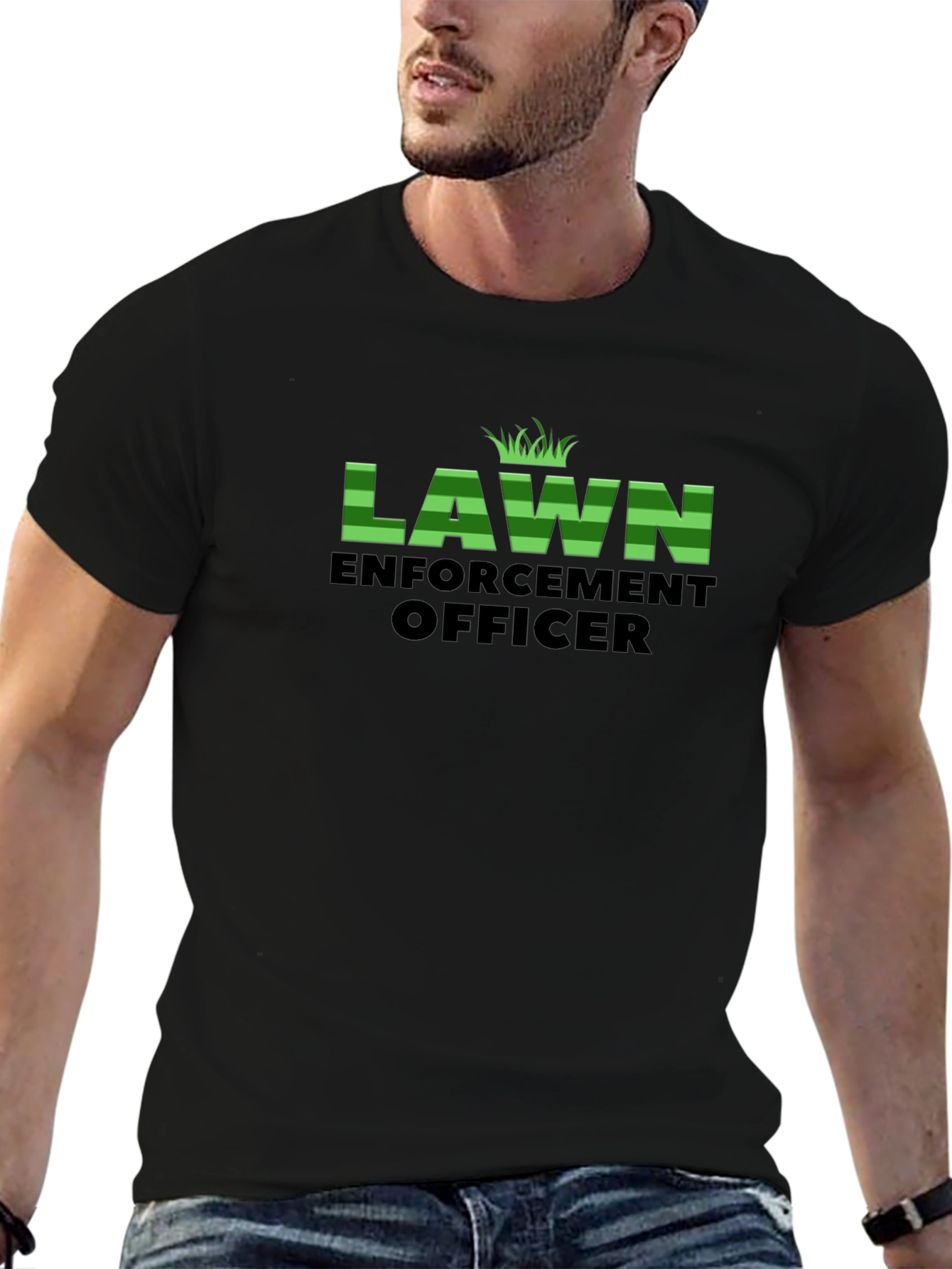 Lawn Enforcement Officer Black T-Shirt