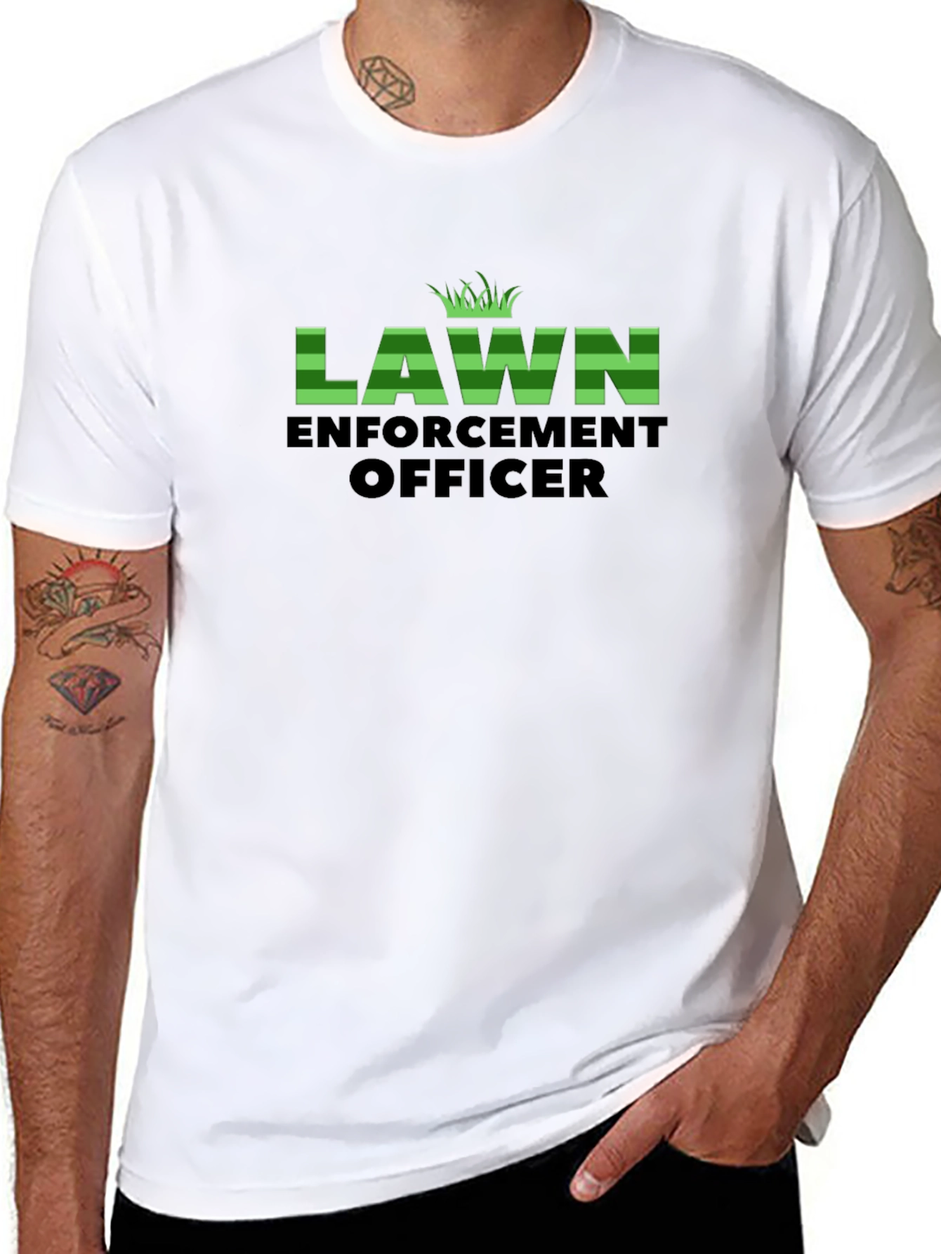 Lawn Enforcement Officer Black T-Shirt