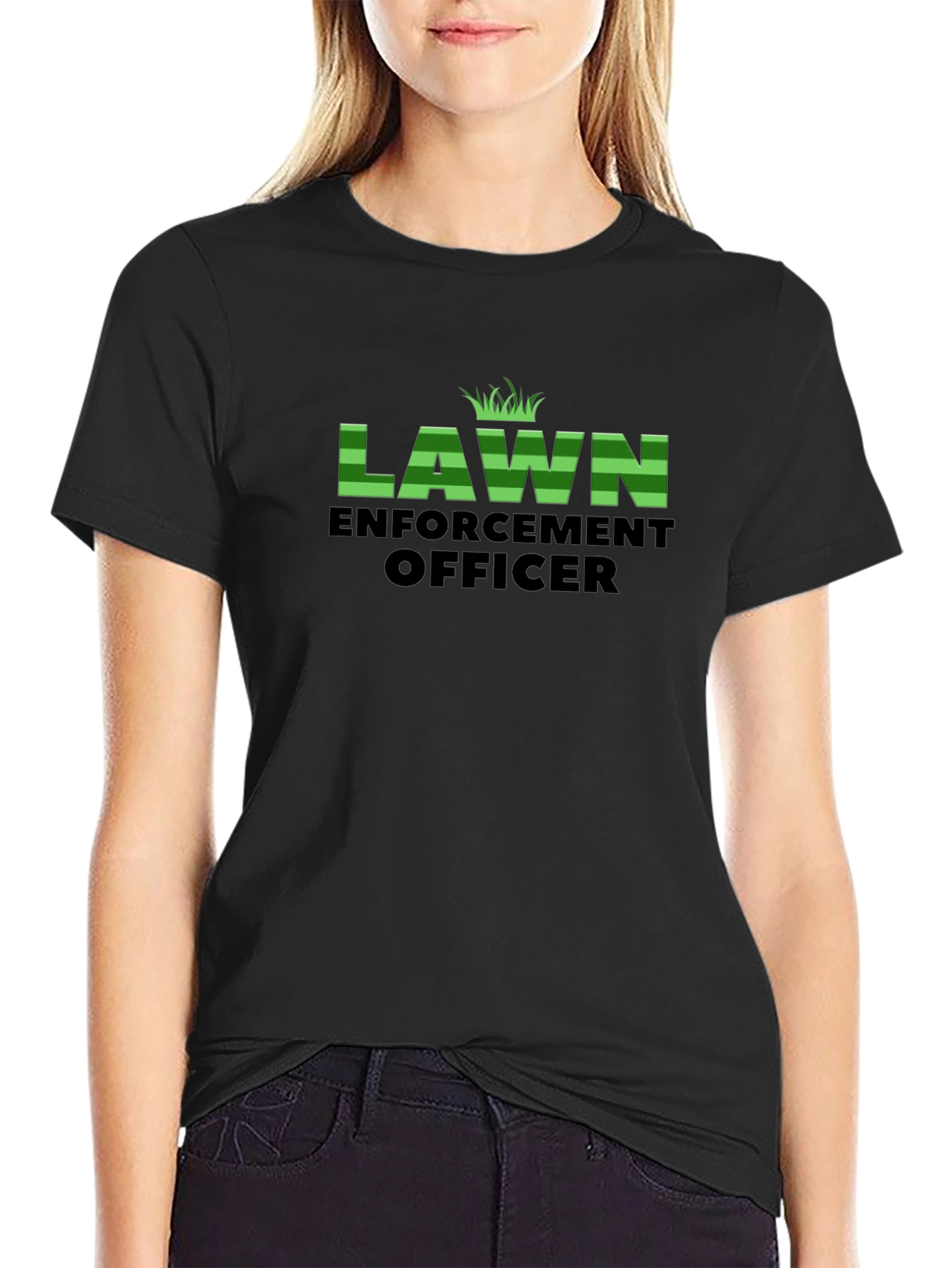 Lawn Enforcement Officer Black T-Shirt
