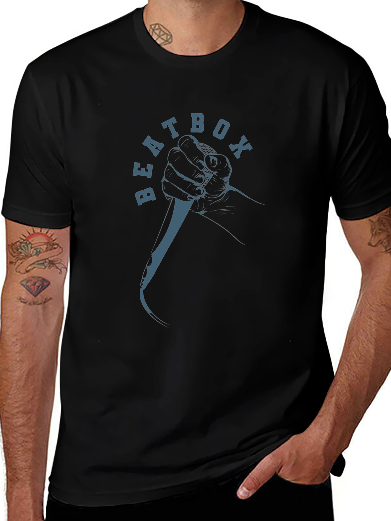 Beatbox Graphic Print T-Shirt - Black