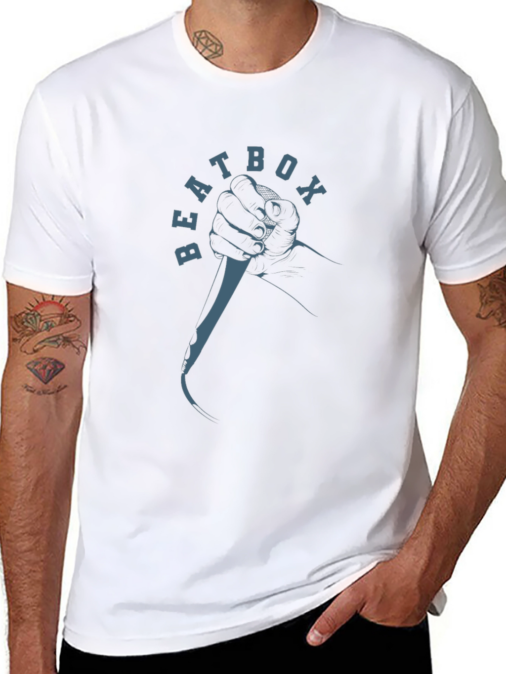 Beatbox Graphic Print T-Shirt - Black