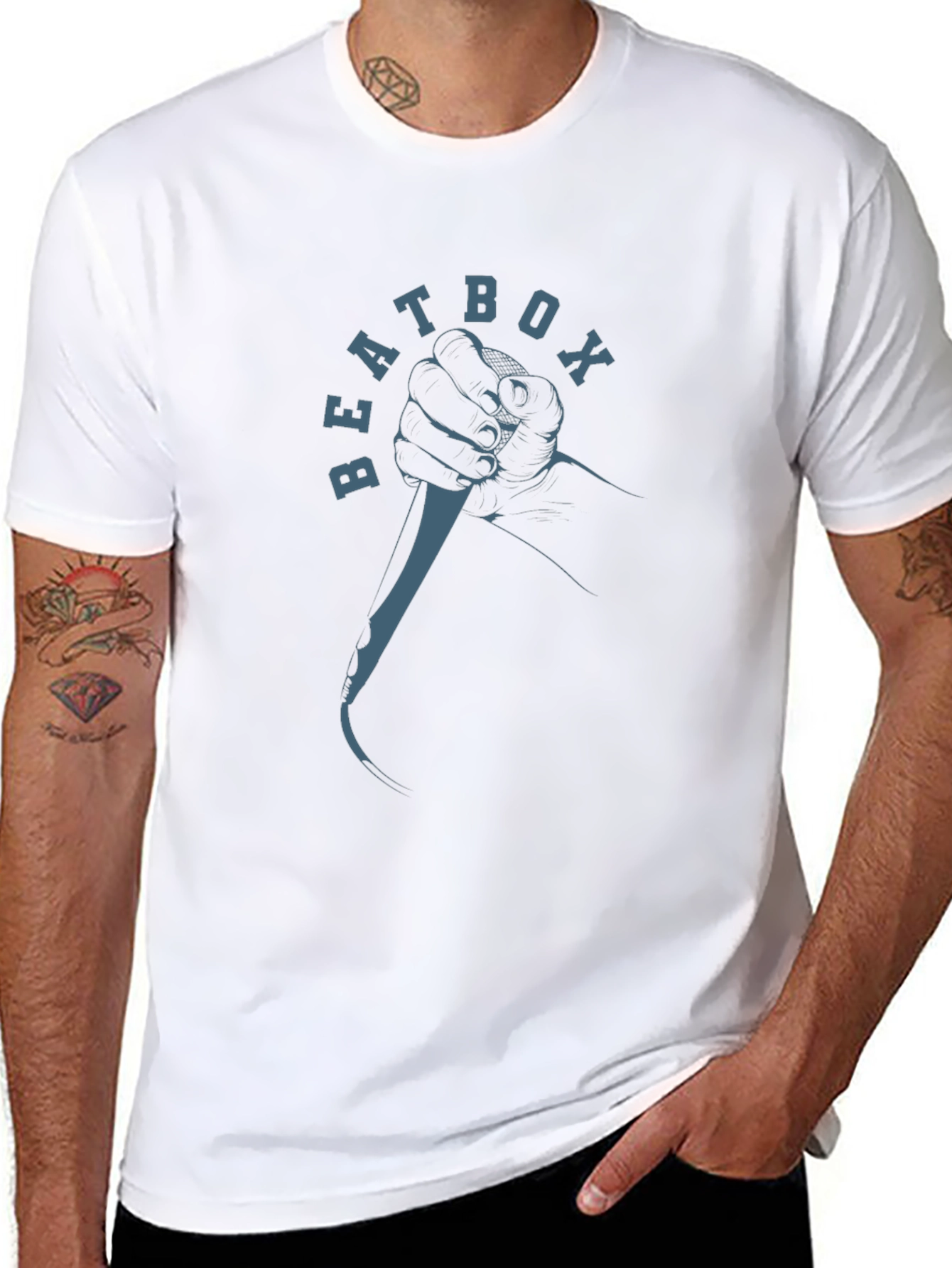 Beatbox Graphic Print T-Shirt - Black