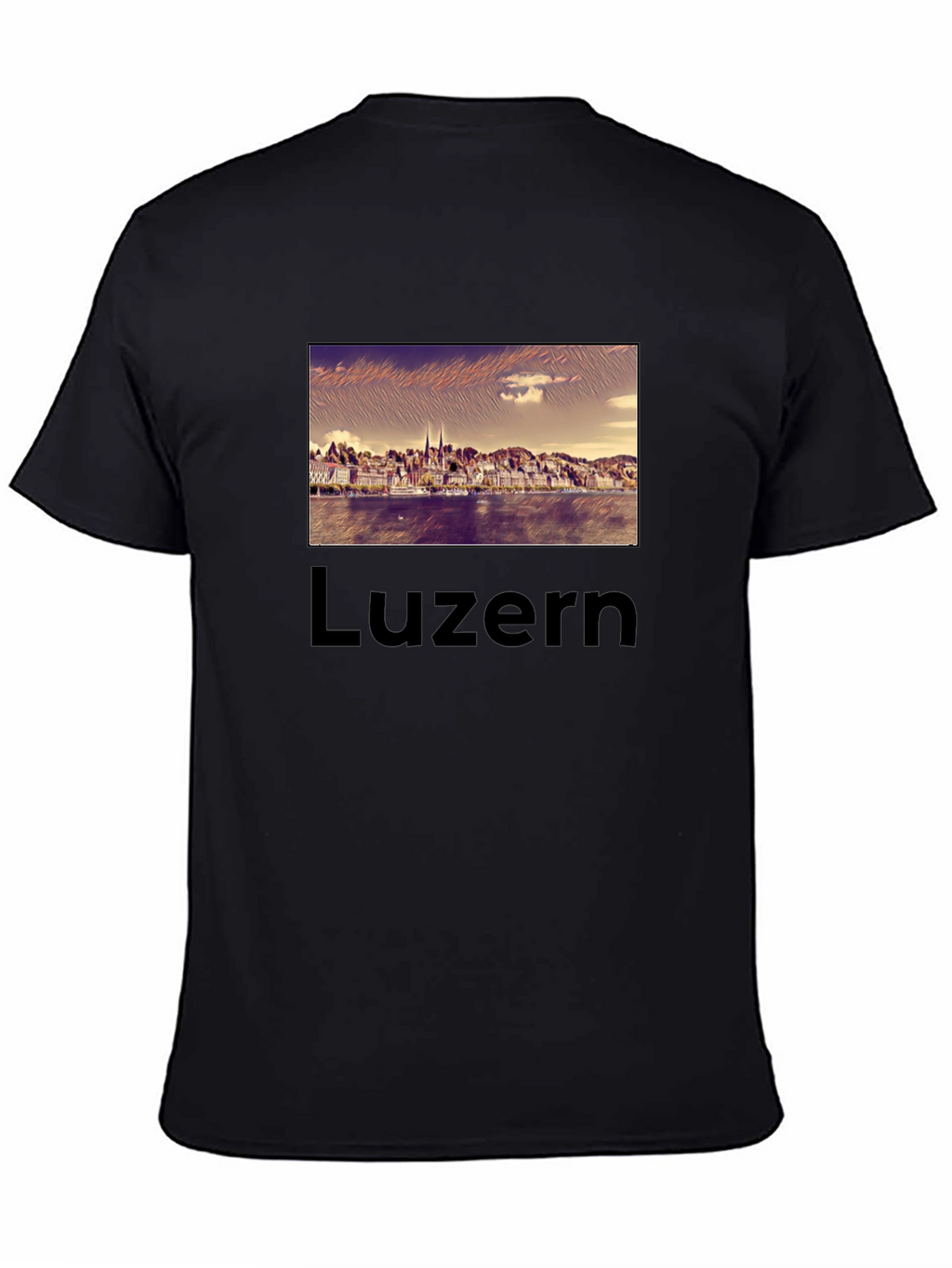 Lucerne Cityscape T-Shirt - Black Graphic Tee