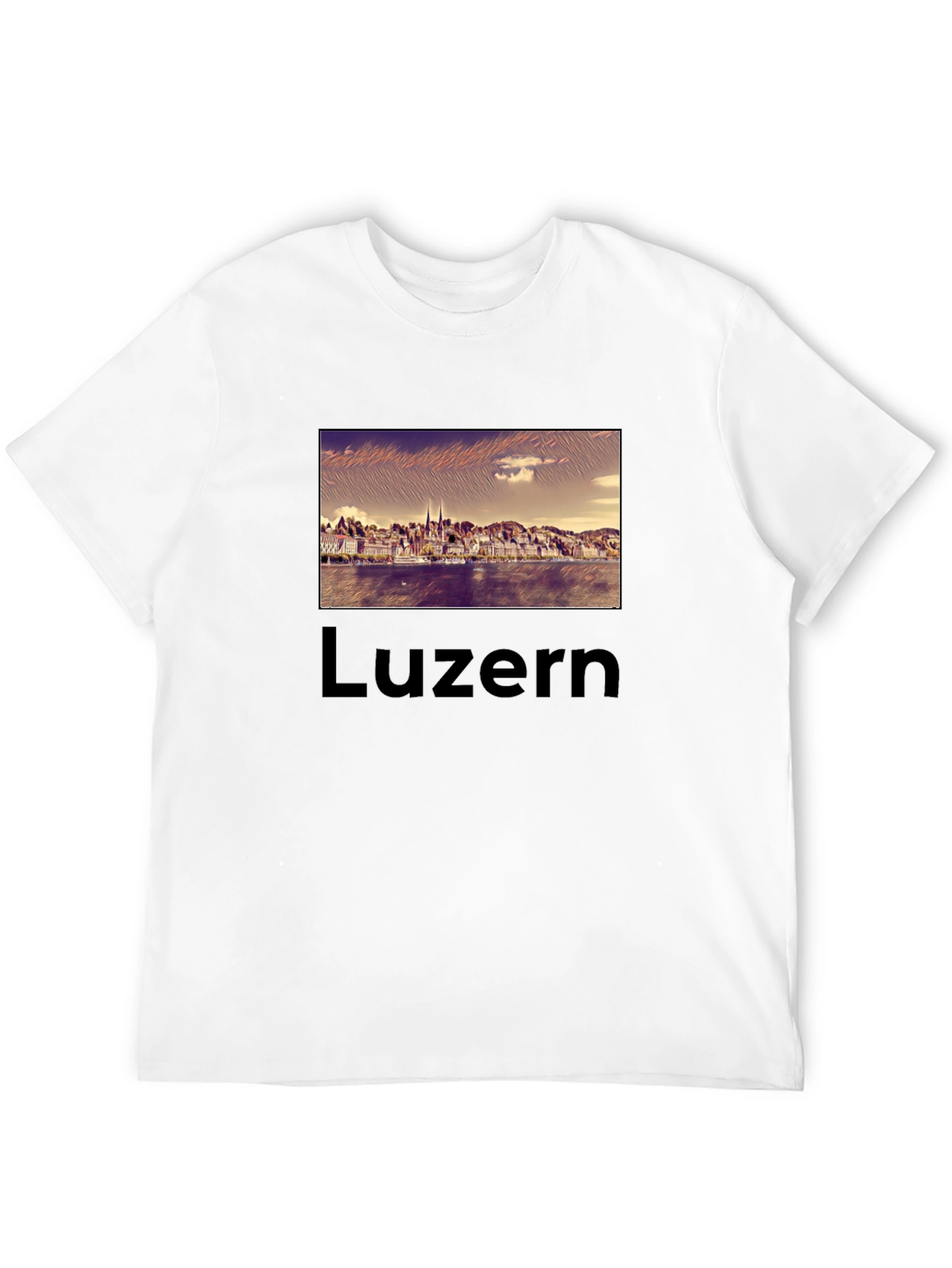 Lucerne Cityscape T-Shirt - Black Graphic Tee