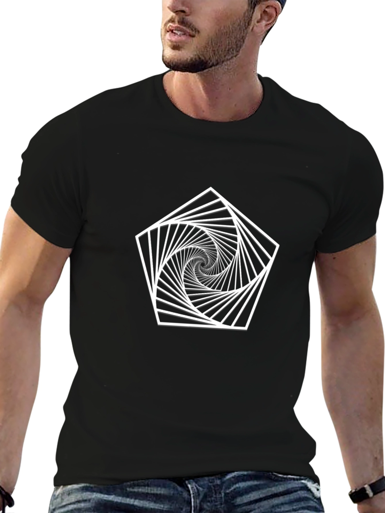 Geometric Illusion Black T-Shirt