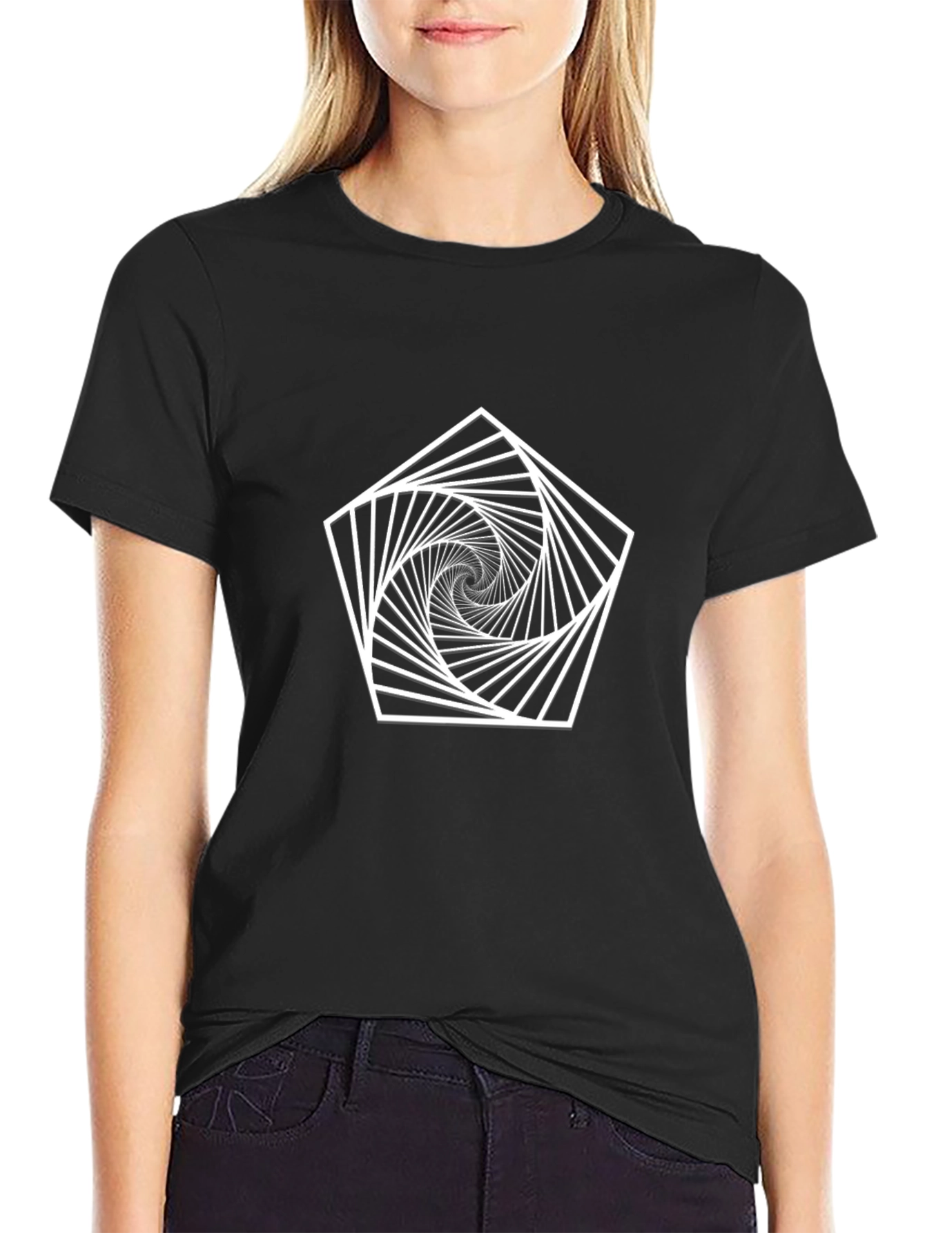 Geometric Illusion Black T-Shirt