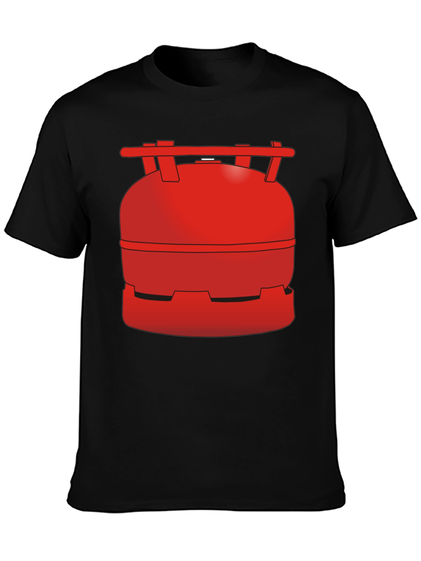 Novelty Red Gas Tank Graphic Tee - Unisex Casual Top
