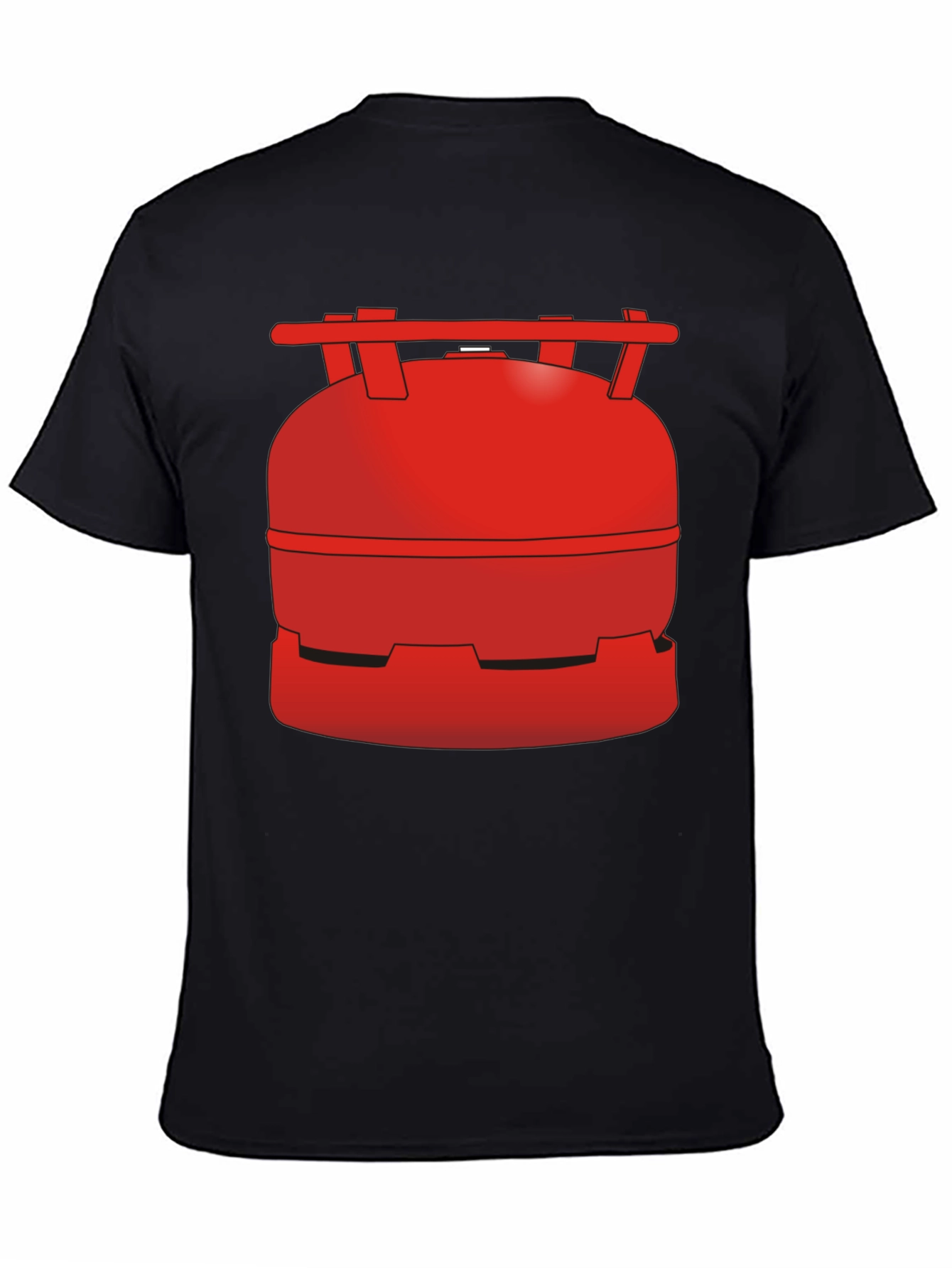 Novelty Red Gas Tank Graphic Tee - Unisex Casual Top