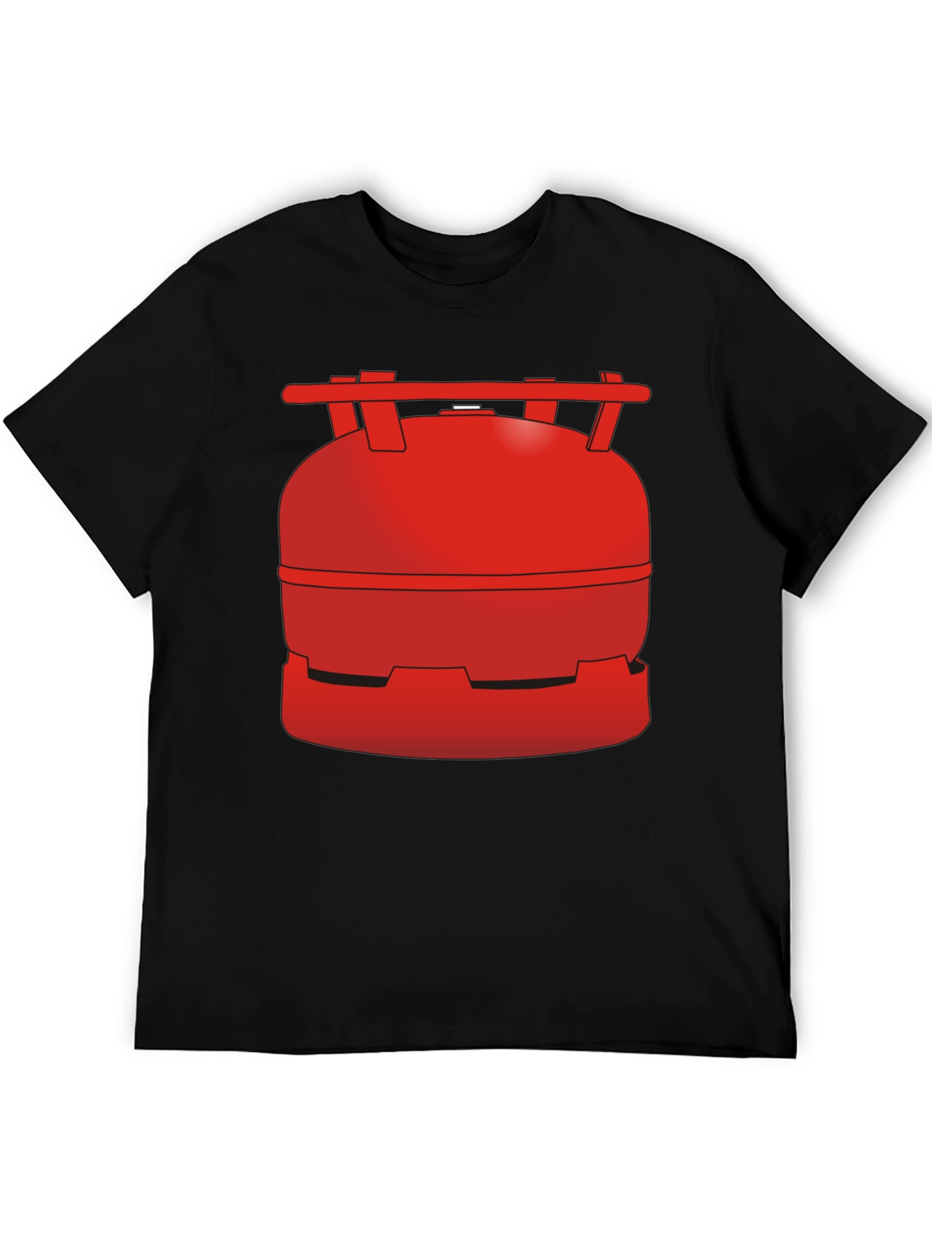 Novelty Red Gas Tank Graphic Tee - Unisex Casual Top
