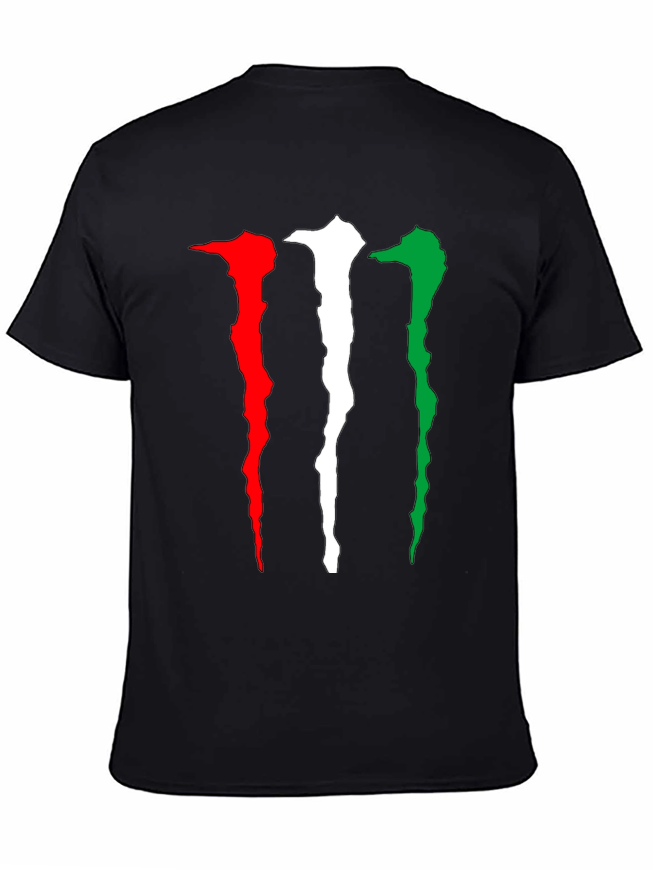 Monster Energy Claw Mark Italian Flag Black T-Shirt