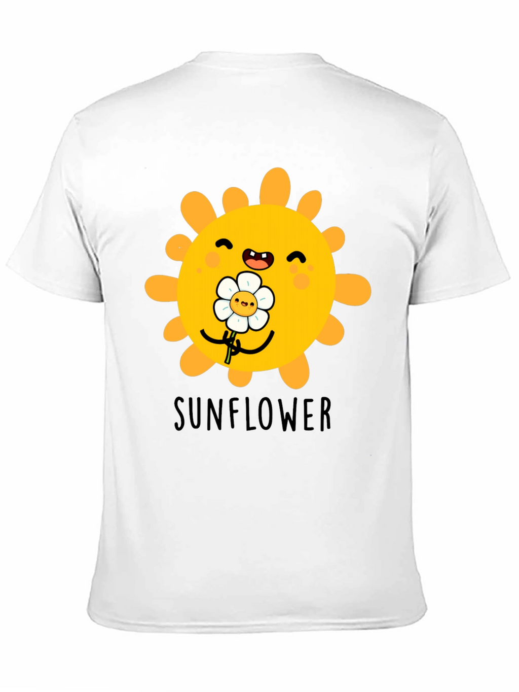 Cute Sunflower Graphic T-Shirt - Black