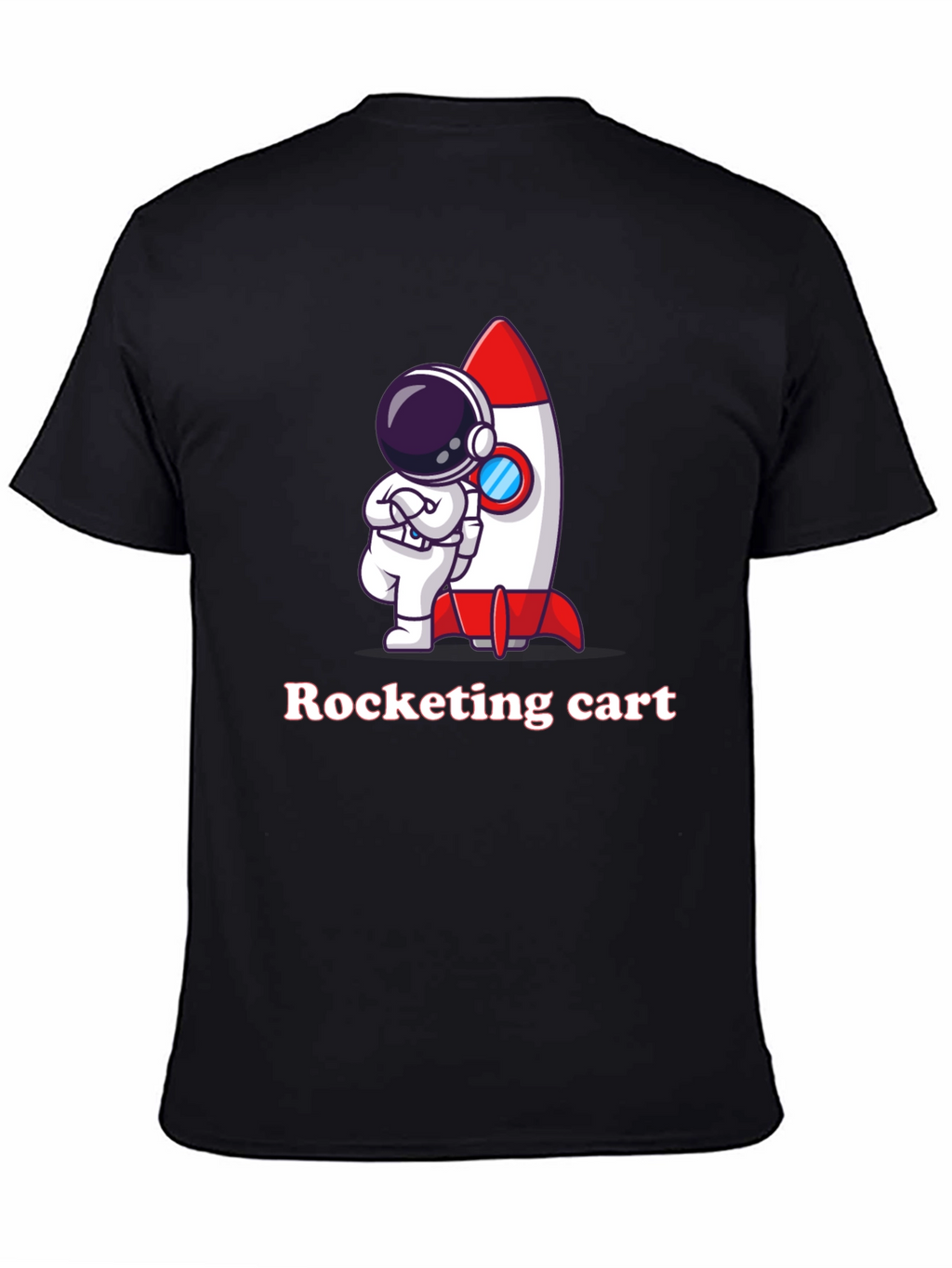 Cartoon Astronaut & Rocket Graphic T-Shirt