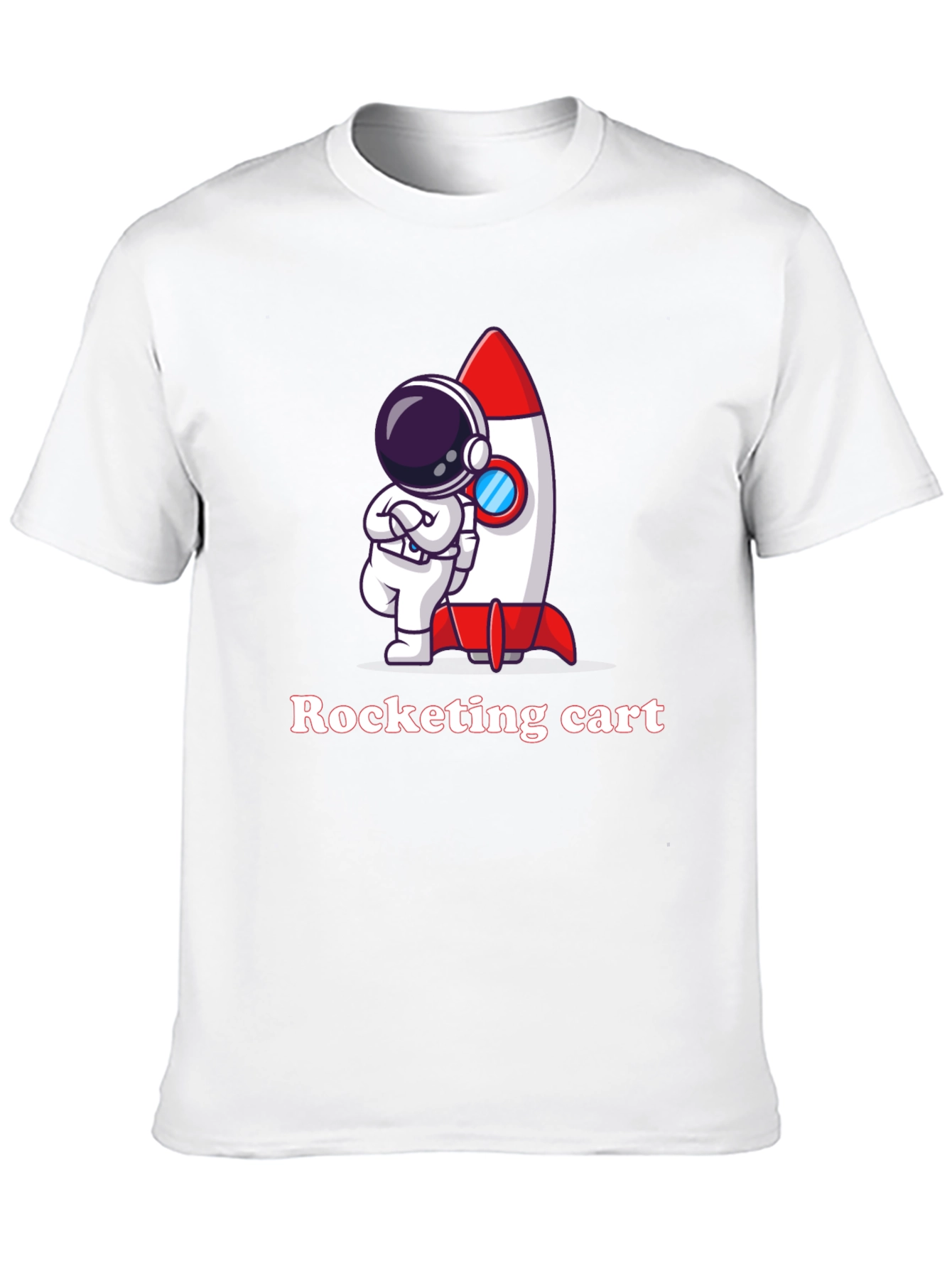 Cartoon Astronaut & Rocket Graphic T-Shirt