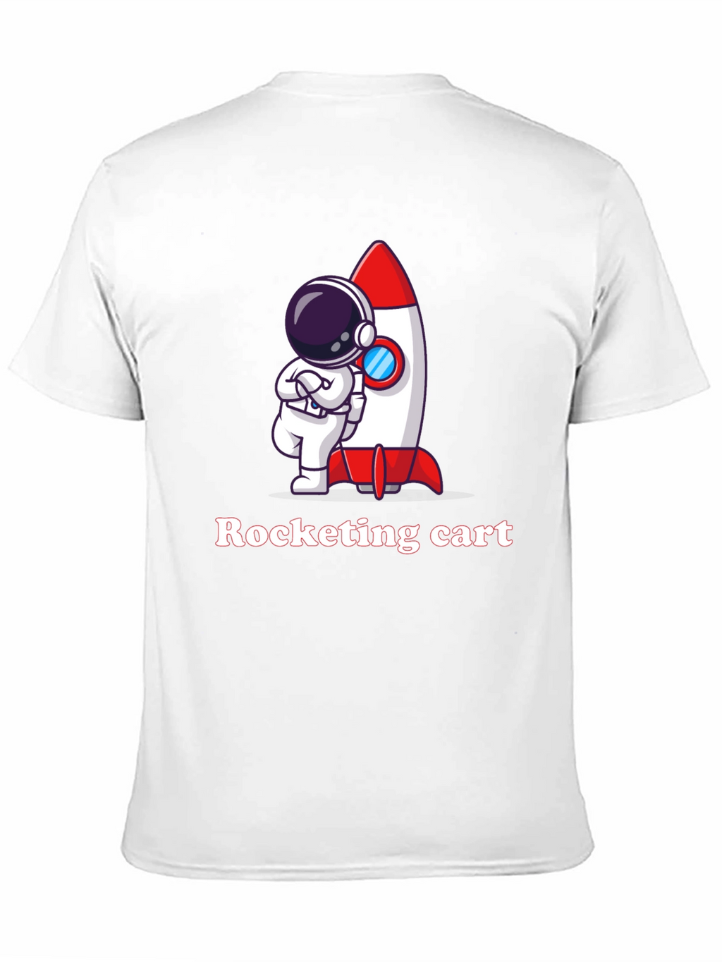 Cartoon Astronaut & Rocket Graphic T-Shirt