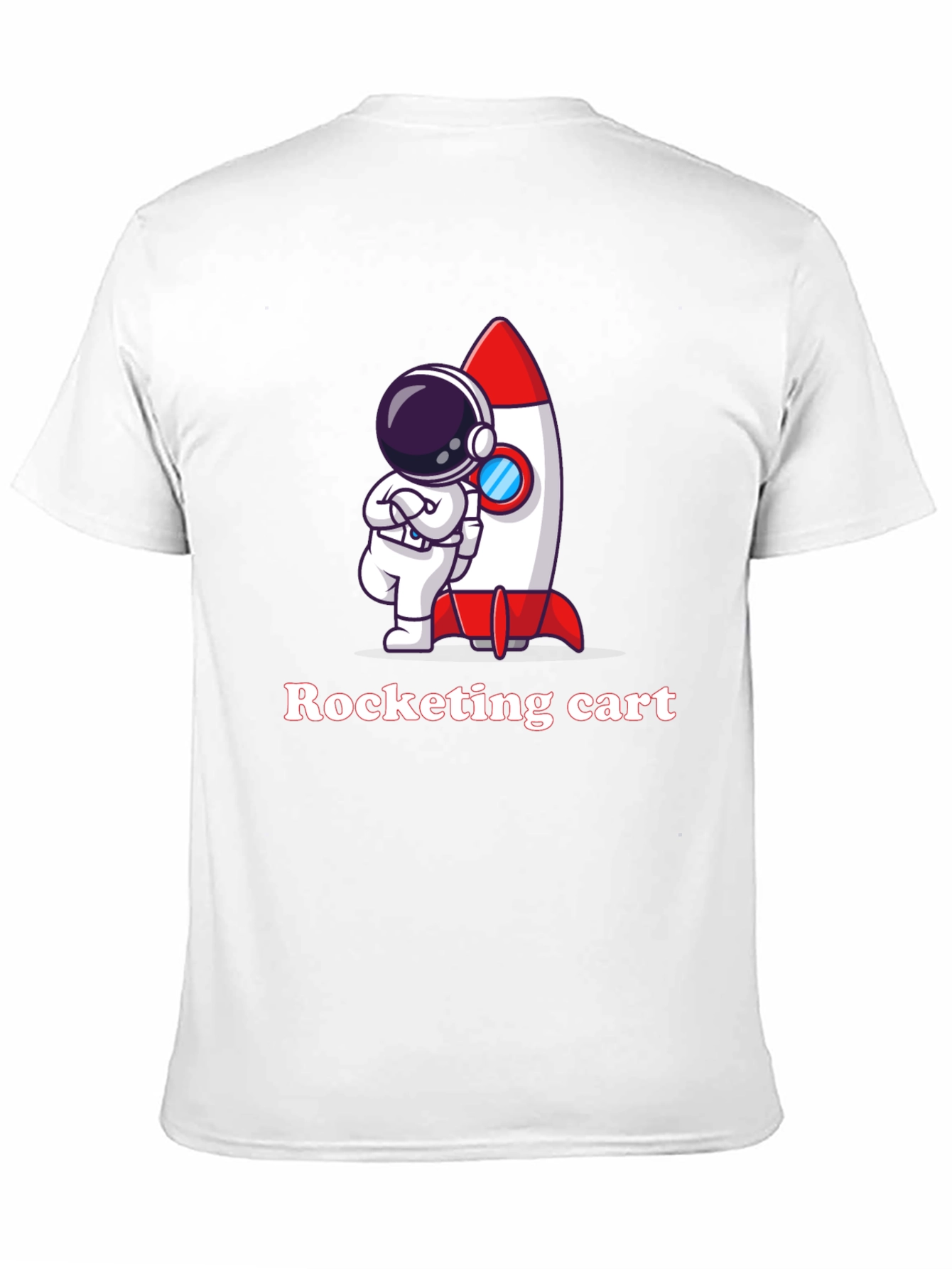 Cartoon Astronaut & Rocket Graphic T-Shirt