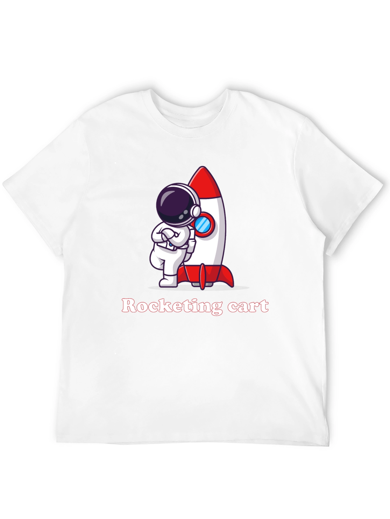 Cartoon Astronaut & Rocket Graphic T-Shirt
