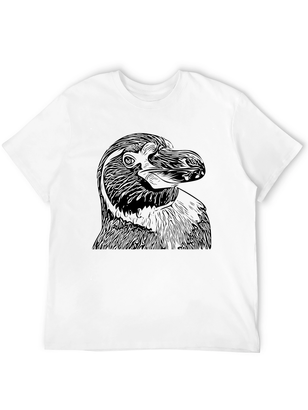 Mens Black T-Shirt with Bird Graphic