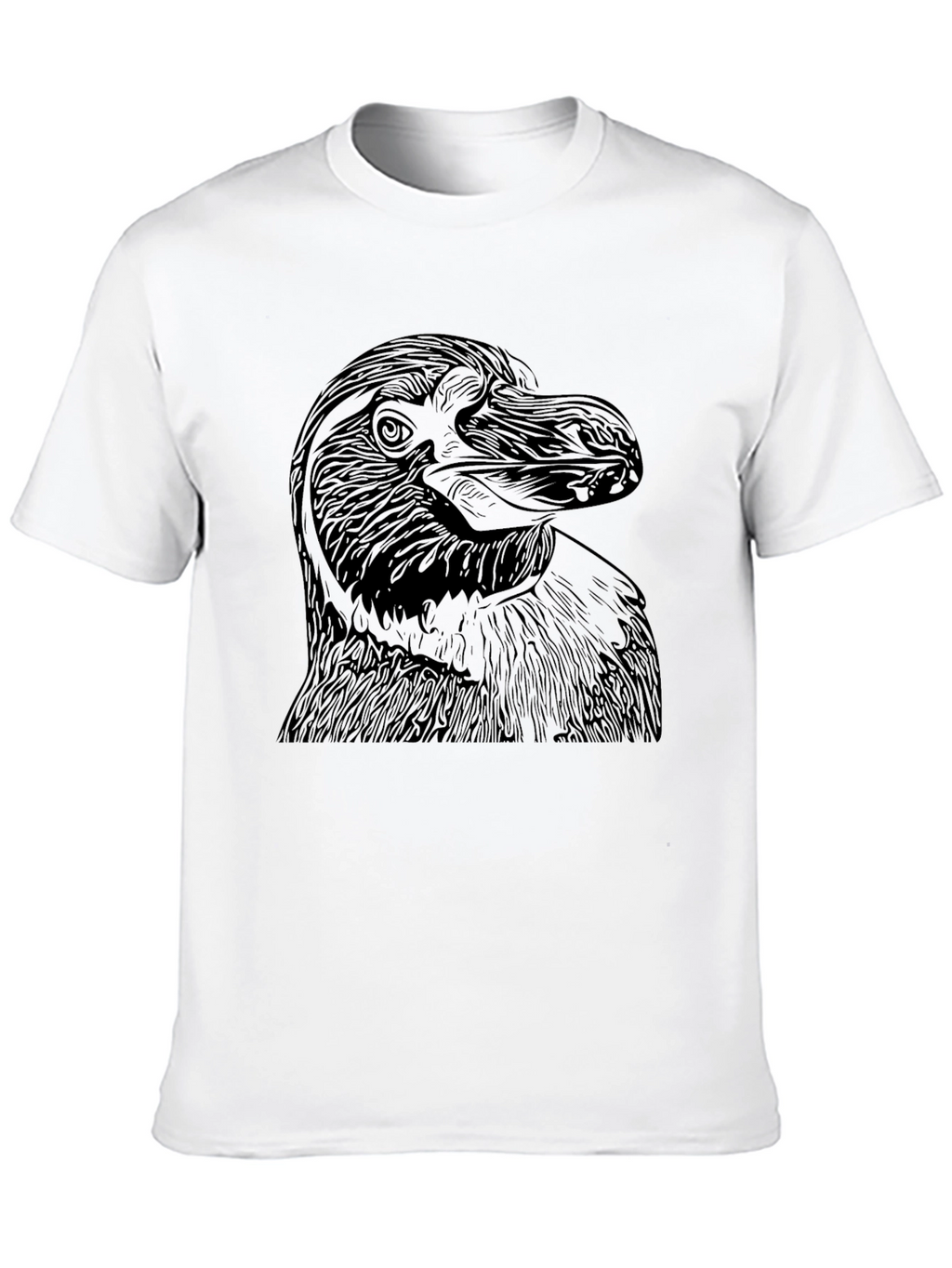 Mens Black T-Shirt with Bird Graphic