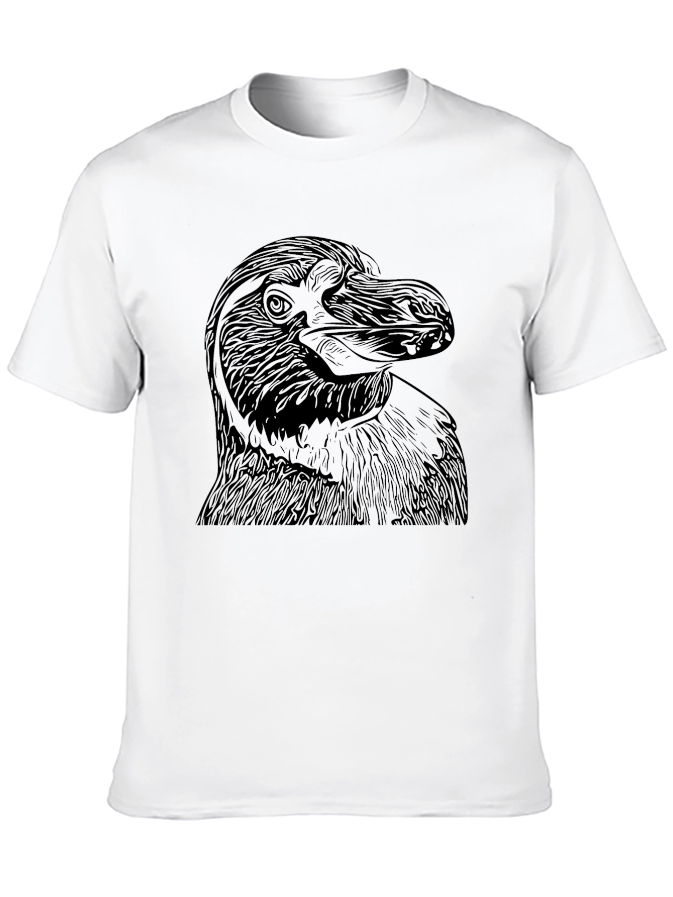 Mens Black T-Shirt with Bird Graphic