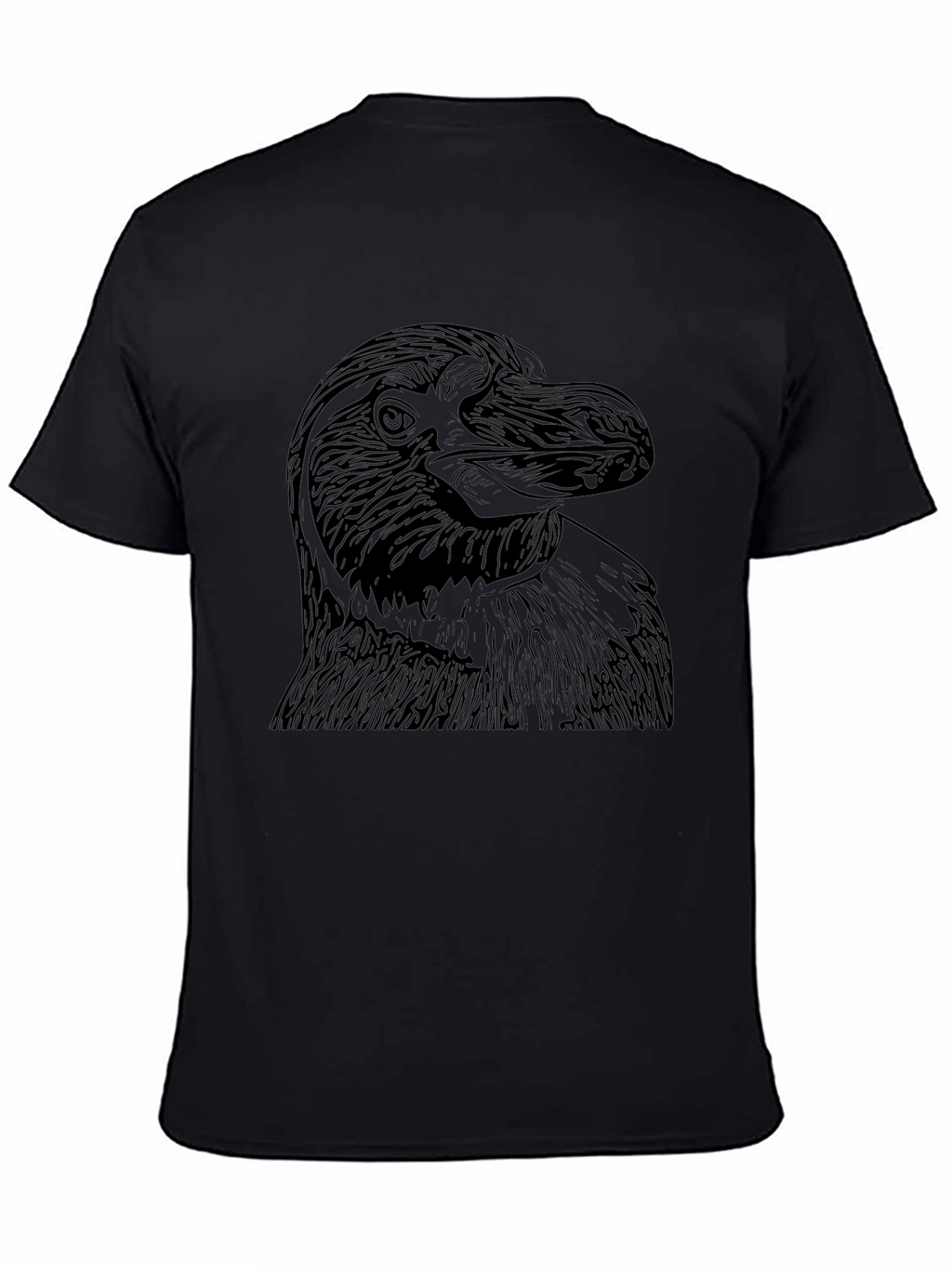 Mens Black T-Shirt with Bird Graphic