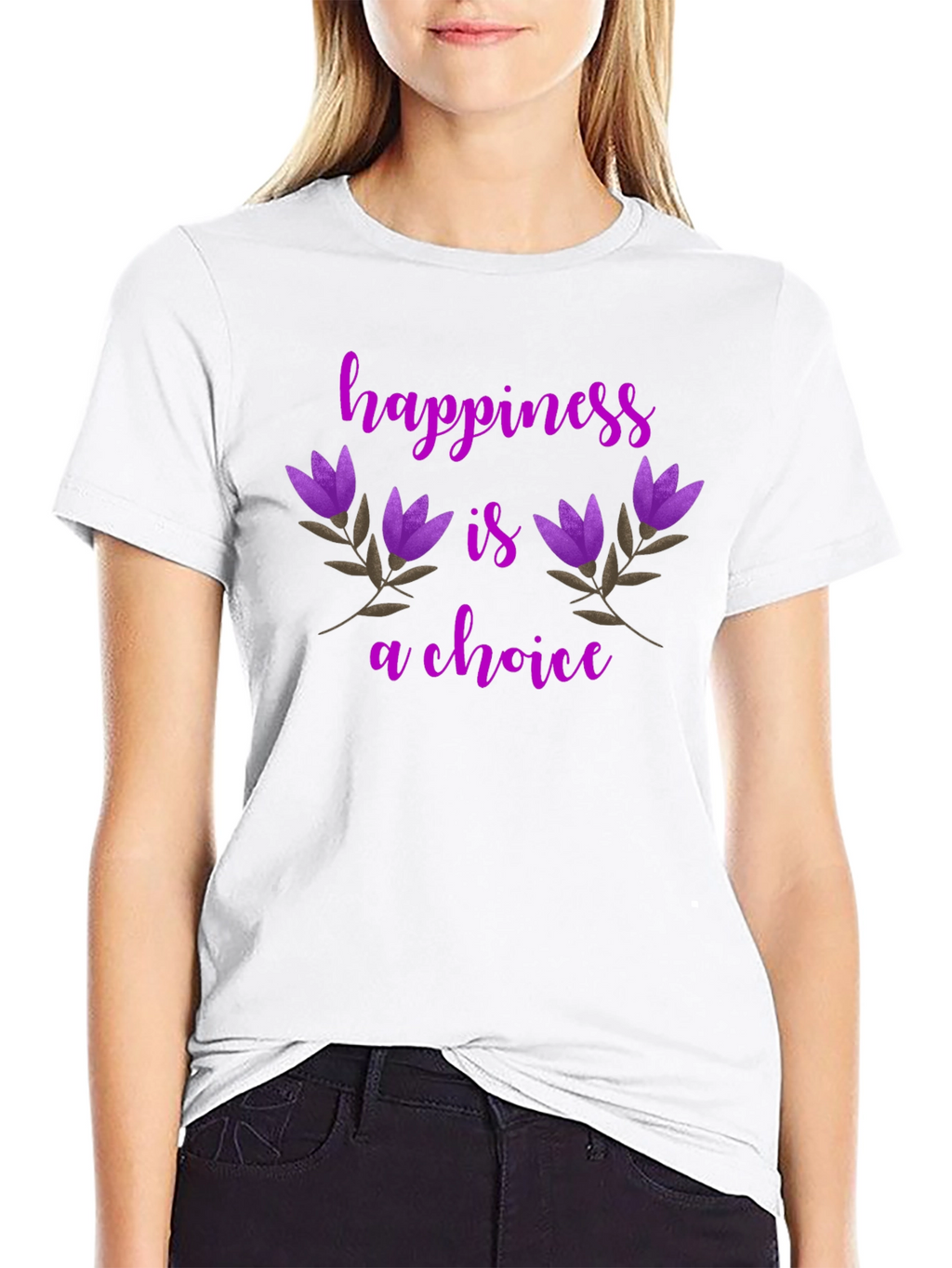 Happiness Is A Choice Floral T-Shirt