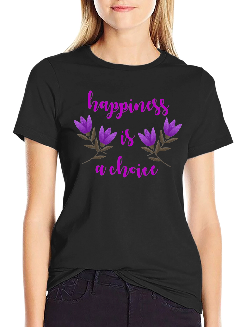 Happiness Is A Choice Floral T-Shirt