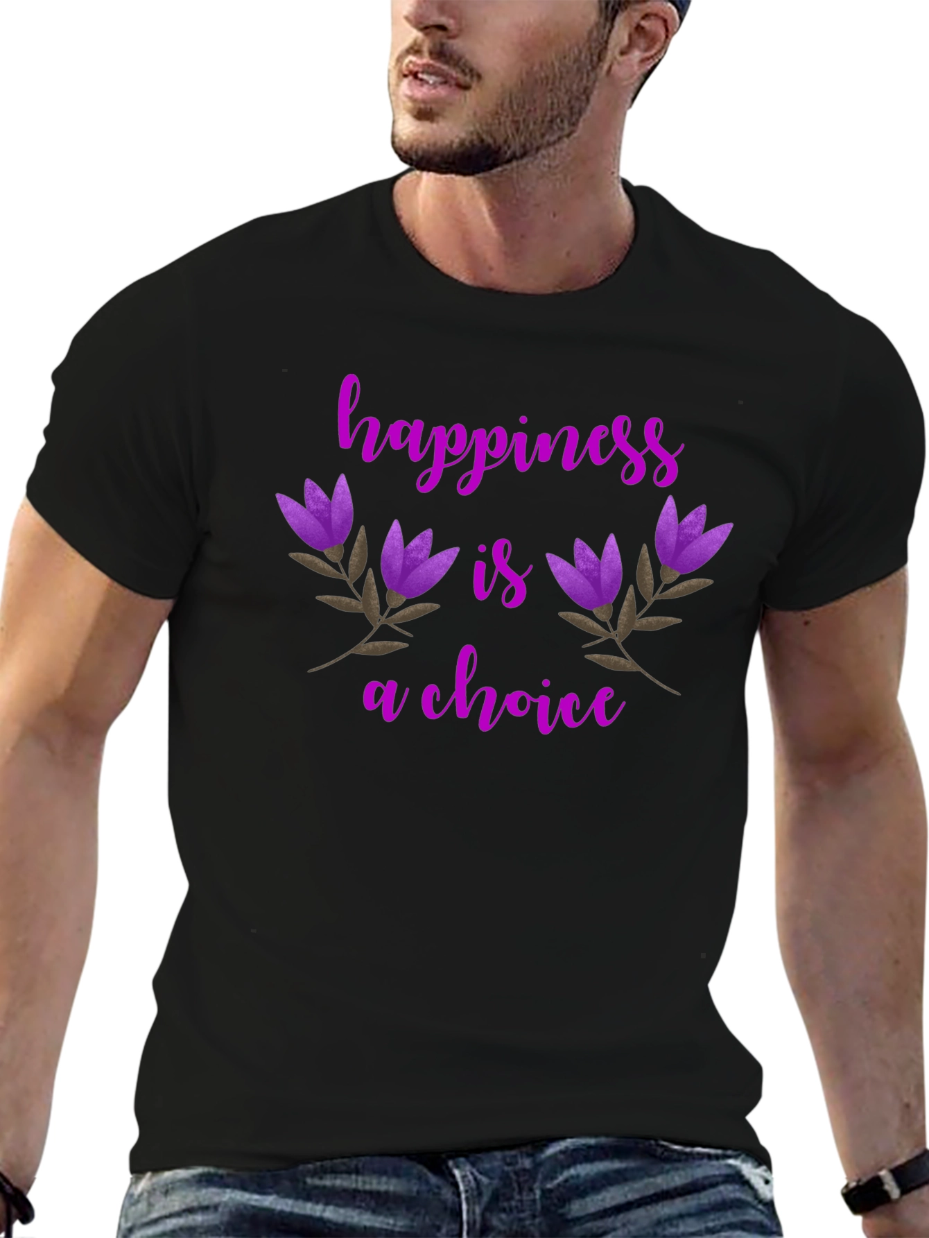 Happiness Is A Choice Floral T-Shirt