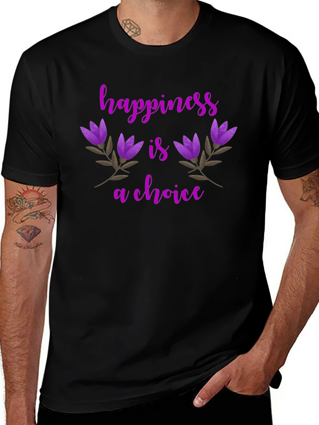 Happiness Is A Choice Floral T-Shirt