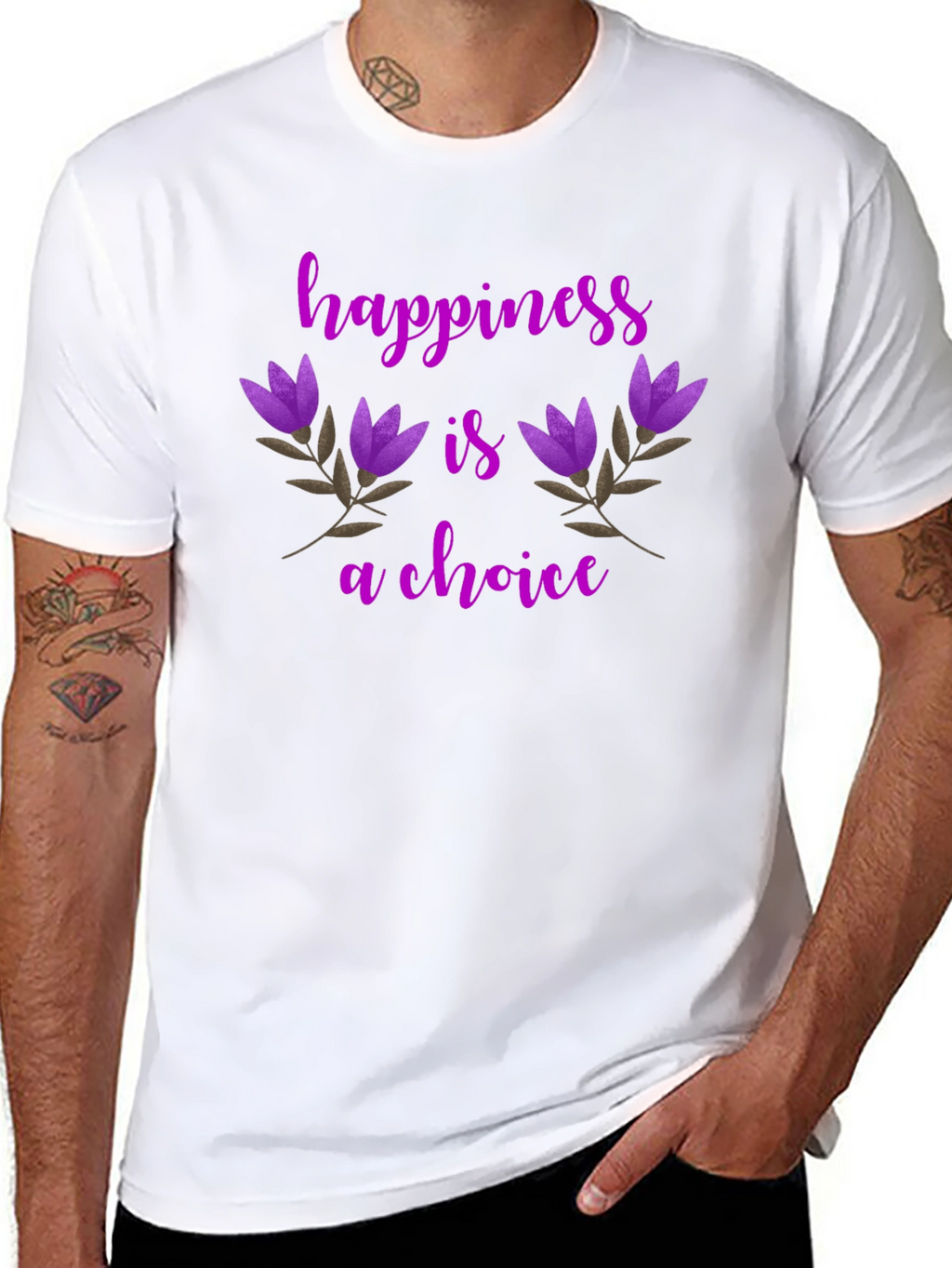 Happiness Is A Choice Floral T-Shirt