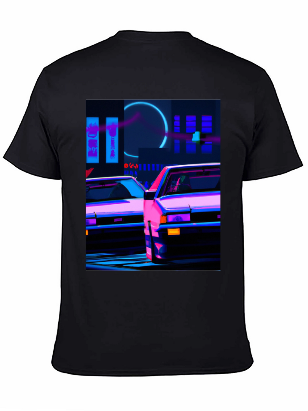 Cyberpunk Car T-Shirt - Neon City Style